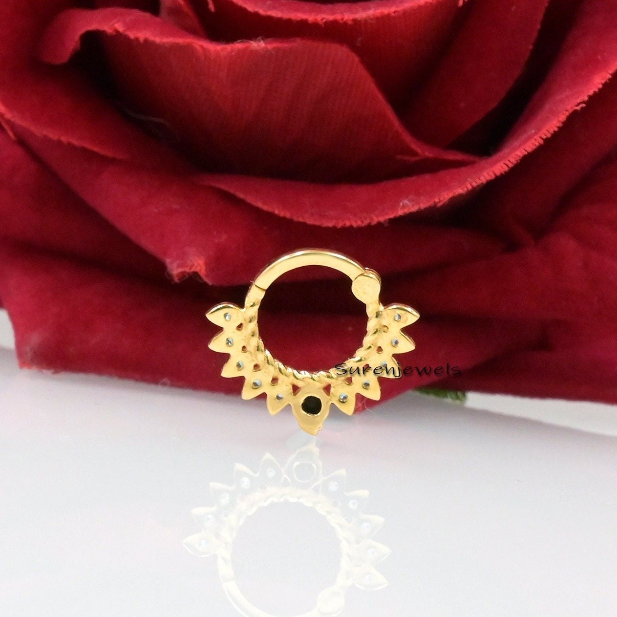 14k Gold Designer Enhancer Lock, Round Charm Holder Enhancer - View 2 - Suren Jewels | SKU: SJD09 14k Gold Designer Enhancer Lock, Round Charm Holder Enhancer - View 2 - Suren Jewels | SKU: SJD09