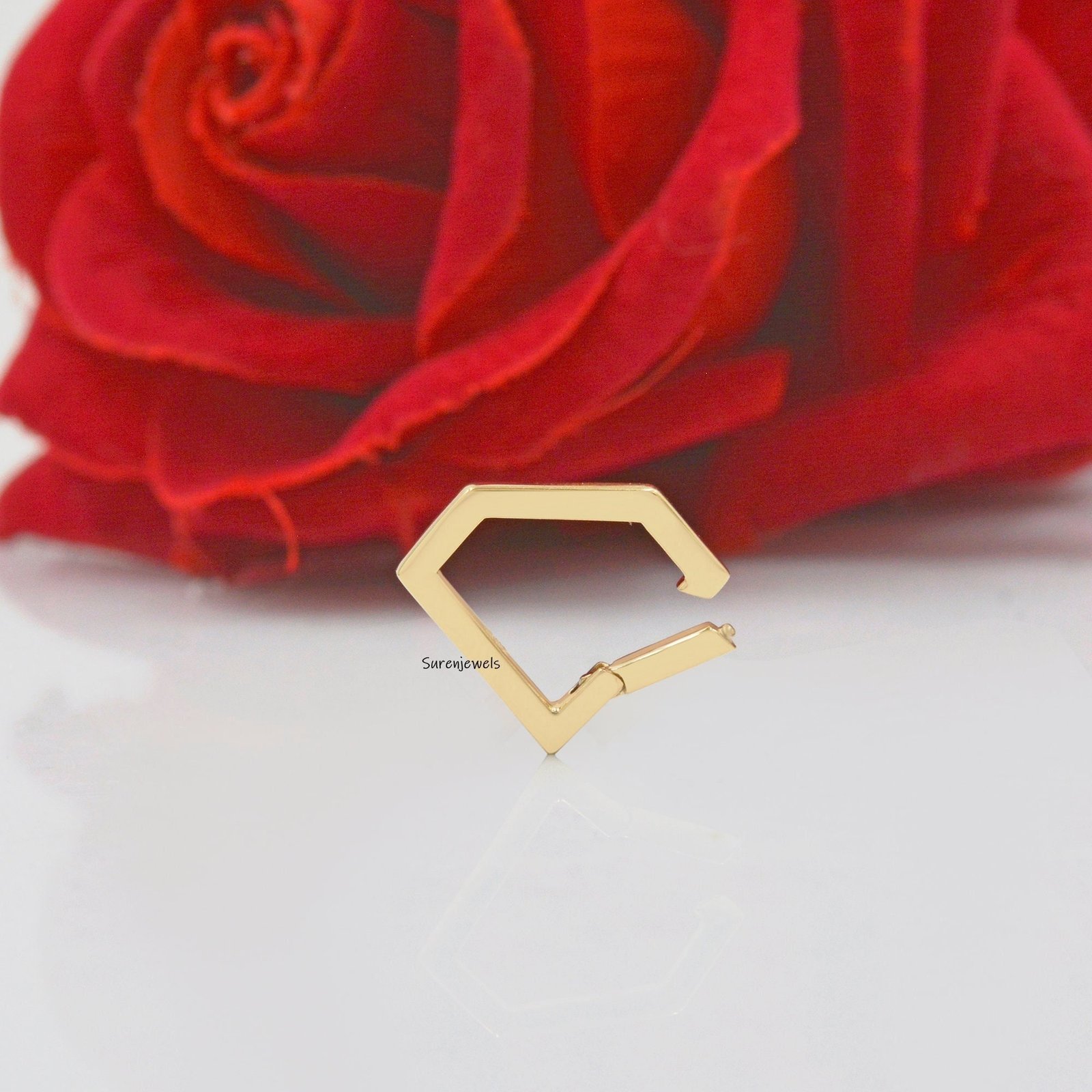14K Gold Diamond Charm Connector: Openable Link Enhancer - View 2 - Suren Jewels | SKU: SJP638- 14K Gold Diamond Charm Connector: Openable Link Enhancer - View 2 - Suren Jewels | SKU: SJP638-