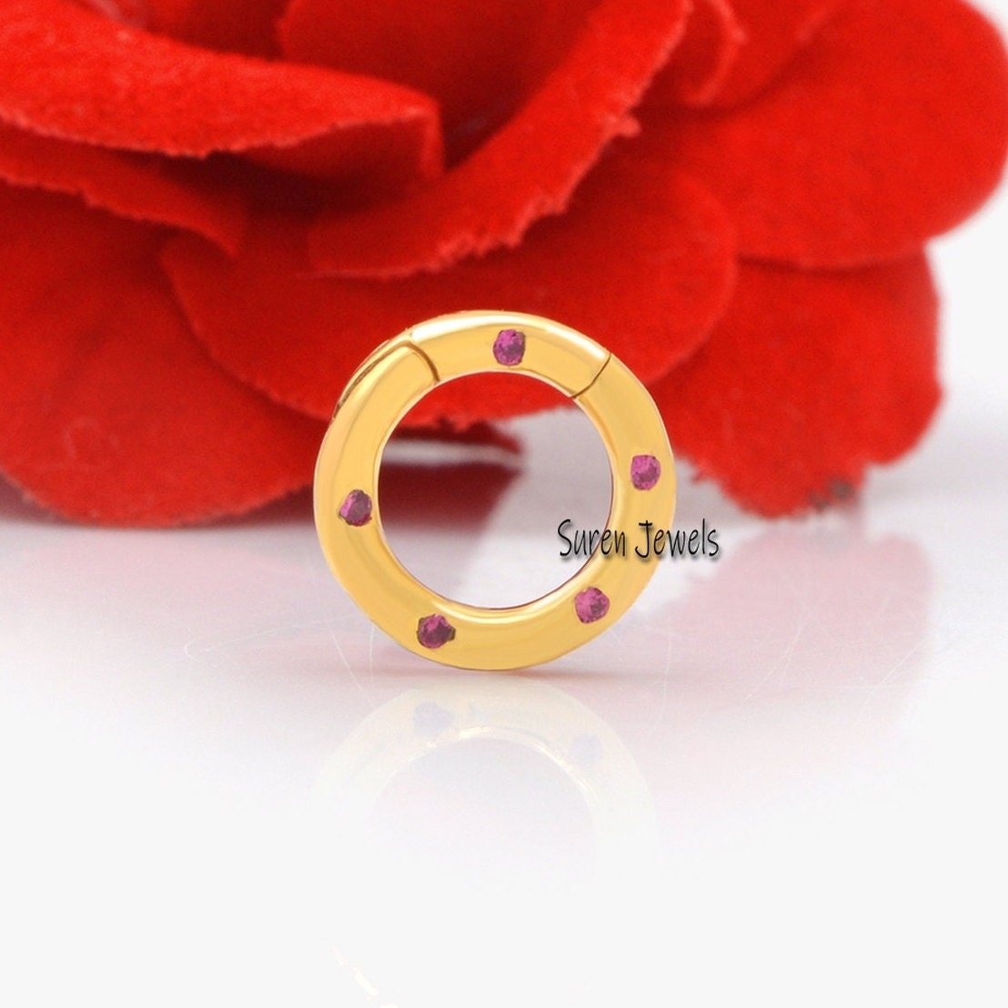 14k Gold Diamond Charm Holder: Round Charm Enhancer - View 3 - Suren Jewels | SKU: SJP482-14KYGPSP-10M 14k Gold Diamond Charm Holder: Round Charm Enhancer - View 3 - Suren Jewels | SKU: SJP482-14KYGPSP-10M