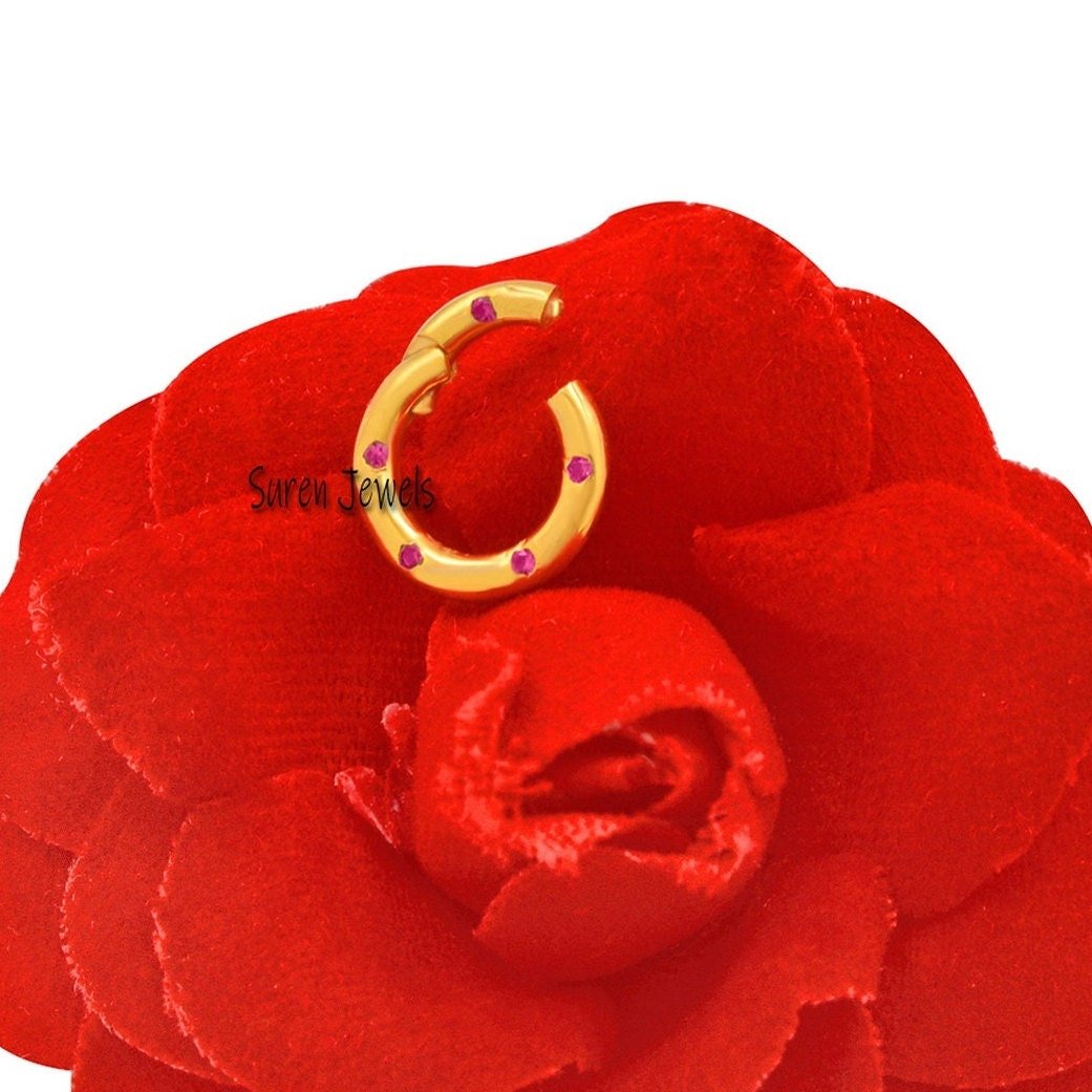 14k Gold Diamond Charm Holder: Round Charm Enhancer - View 4 - Suren Jewels | SKU: SJP482-14KYGPSP-10M 14k Gold Diamond Charm Holder: Round Charm Enhancer - View 4 - Suren Jewels | SKU: SJP482-14KYGPSP-10M