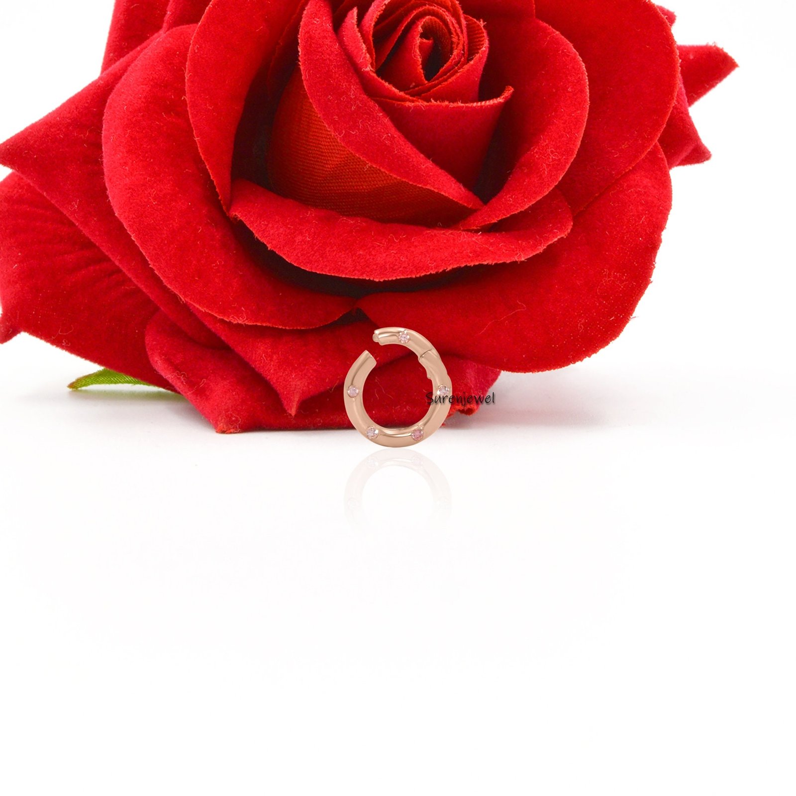 14k Gold Diamond Charm Holder: Round Charm Enhancer - View 6 - Suren Jewels | SKU: SJP482-14KYGPSP-10M 14k Gold Diamond Charm Holder: Round Charm Enhancer - View 6 - Suren Jewels | SKU: SJP482-14KYGPSP-10M