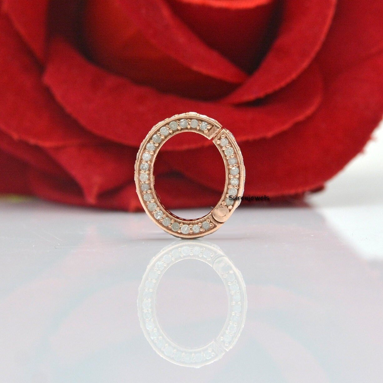 14K Gold Diamond Charm Lock: Enhancer Pendant Clasp (15x17 MM) - View 5 - Suren Jewels | SKU: SJF02-14KYGDI 14K Gold Diamond Charm Lock: Enhancer Pendant Clasp (15x17 MM) - View 5 - Suren Jewels | SKU: SJF02-14KYGDI