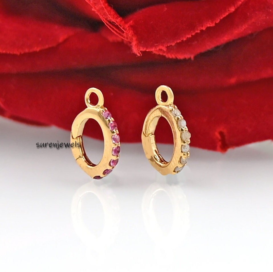 14K Gold Diamond Charm Lock: Enhancer Pendant Clasp - View 3 - Suren Jewels | SKU: SJP1462-SLYGDI 14K Gold Diamond Charm Lock: Enhancer Pendant Clasp - View 3 - Suren Jewels | SKU: SJP1462-SLYGDI