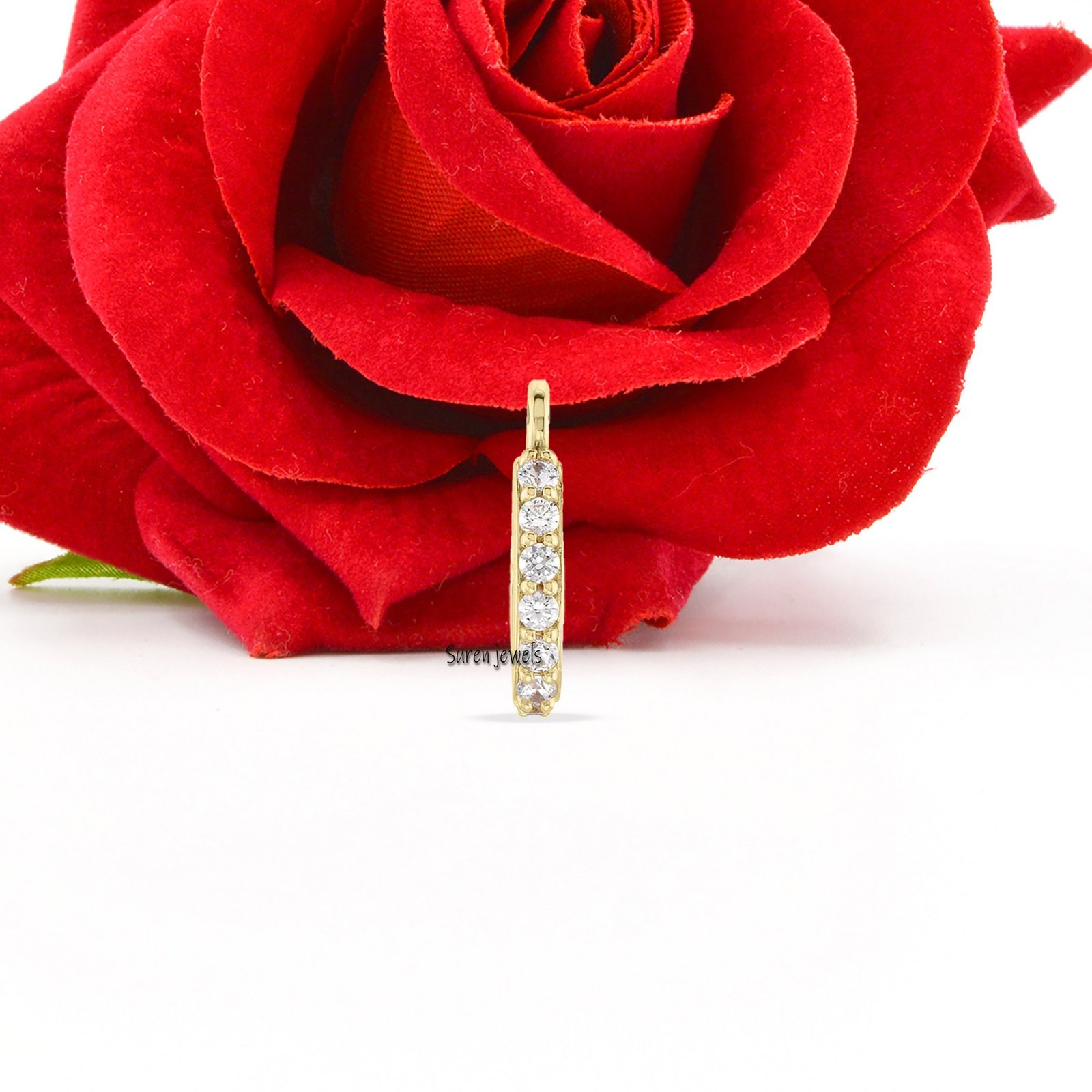 14K Gold Diamond Charm Lock: Enhancer Pendant Clasp - View 5 - Suren Jewels | SKU: SJP1462-SLYGDI 14K Gold Diamond Charm Lock: Enhancer Pendant Clasp - View 5 - Suren Jewels | SKU: SJP1462-SLYGDI