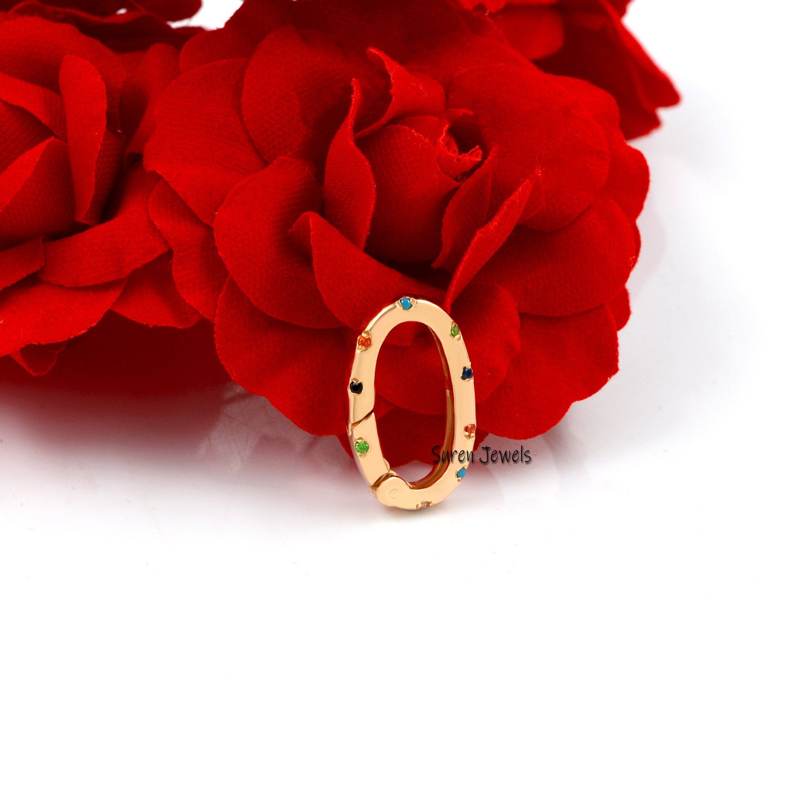 14K Gold Diamond Charm Lock, Enhancer Pendant Clip - View 4 - Suren Jewels | SKU: SJP804- 14K Gold Diamond Charm Lock, Enhancer Pendant Clip - View 4 - Suren Jewels | SKU: SJP804-