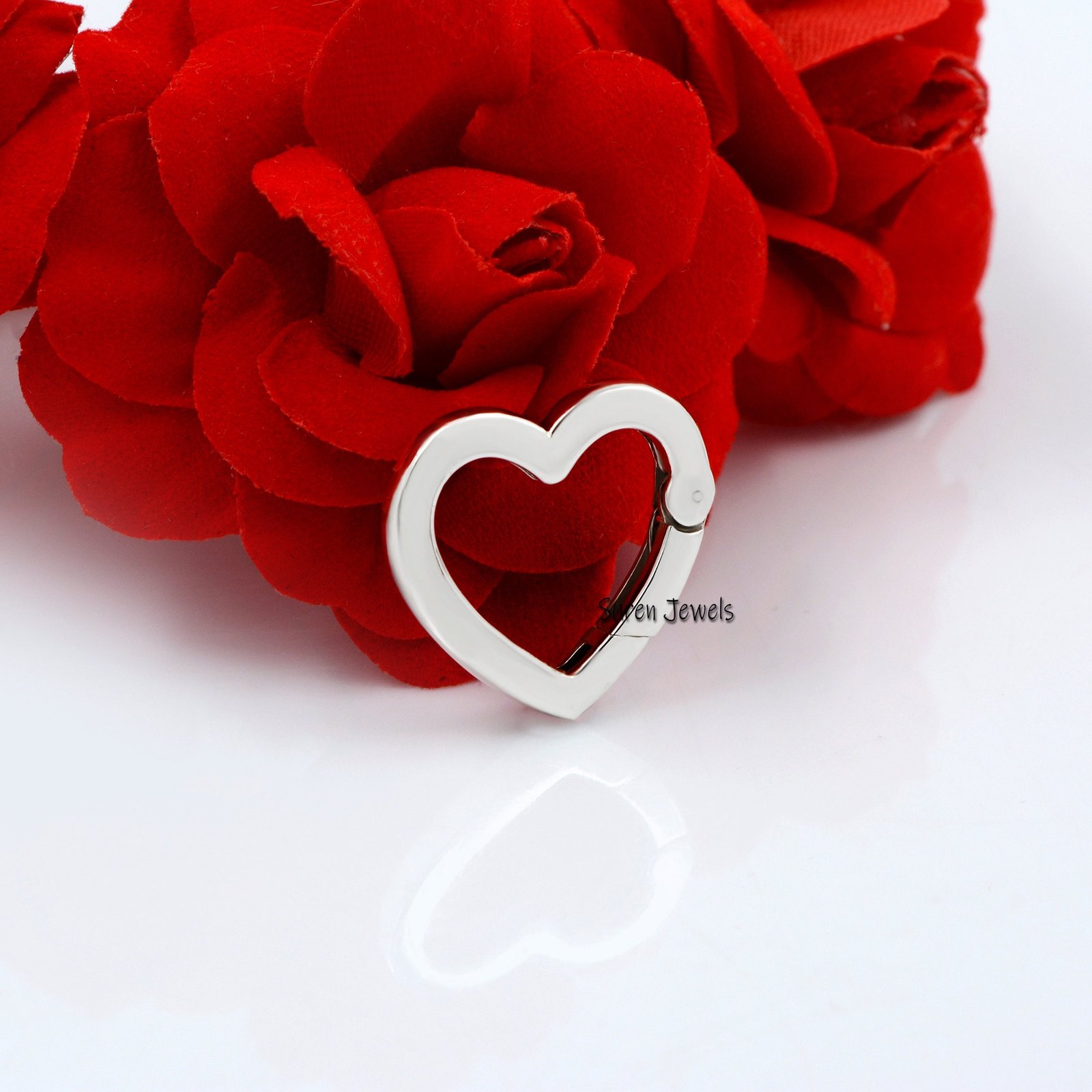 14k Gold Diamond Heart Charm Enhancer: Gemstone Link Lock - View 4 - Suren Jewels | SKU: SJP808-SP 14k Gold Diamond Heart Charm Enhancer: Gemstone Link Lock - View 4 - Suren Jewels | SKU: SJP808-SP