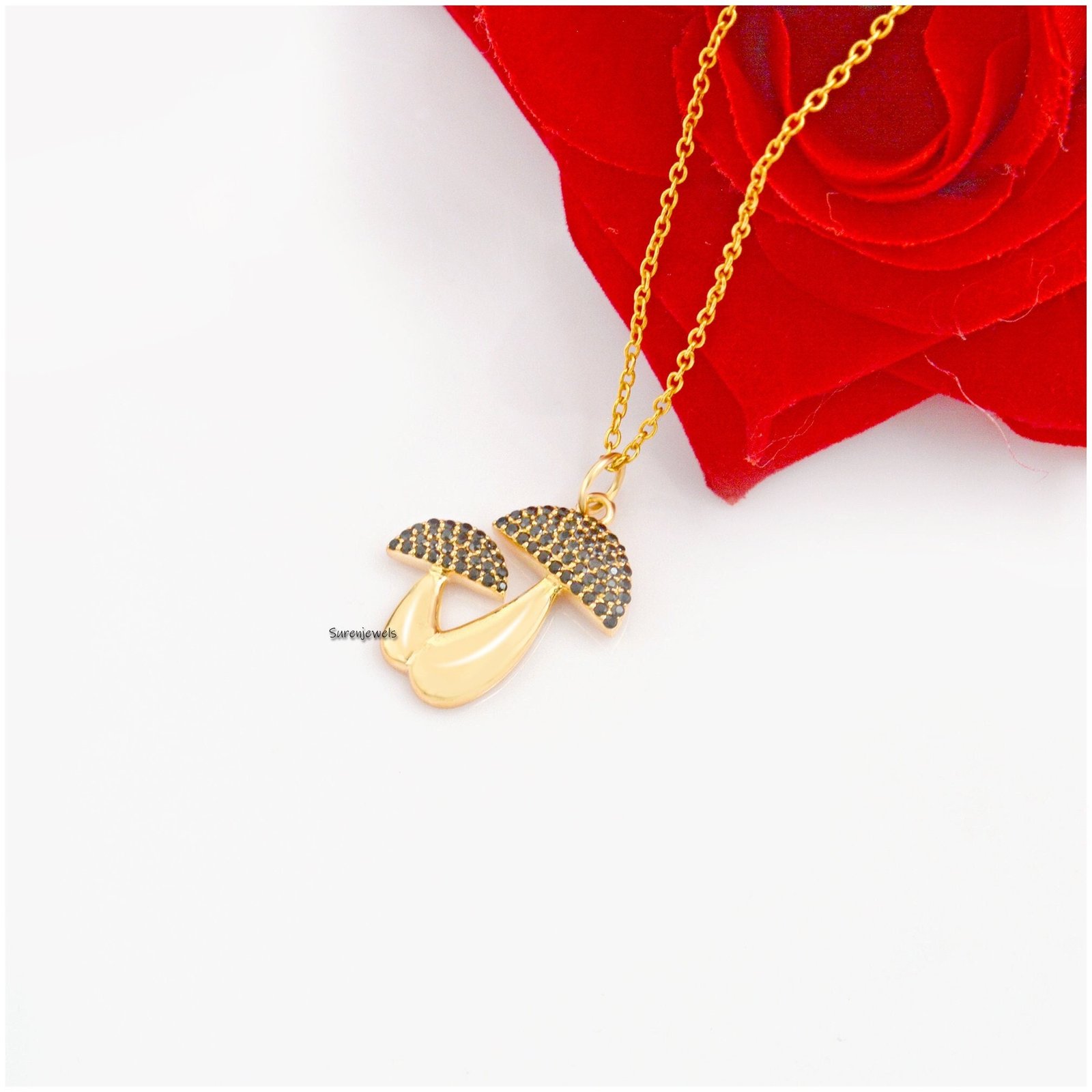 14K Gold Diamond Mushroom Pendant: Pave Magic Jewelry - Suren Jewels | SKU: SJP1264-SLYGDI 14K Gold Diamond Mushroom Pendant: Pave Magic Jewelry - Suren Jewels | SKU: SJP1264-SLYGDI