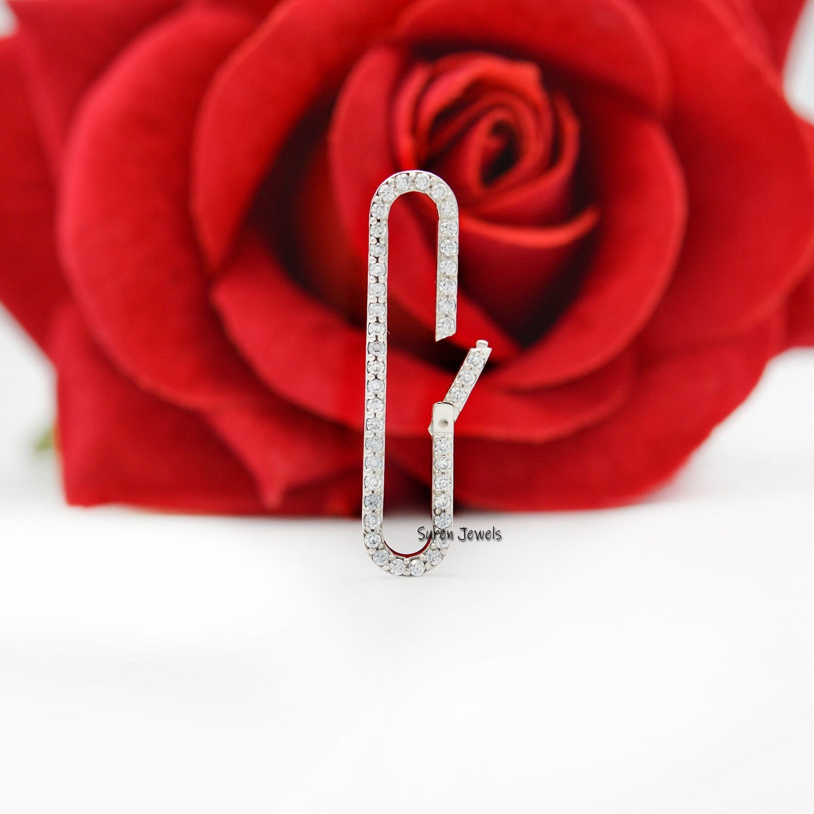 14K Gold Diamond Oval Charm Enhancer: Multi Charm Holder - Suren Jewels | SKU: SJP938-SLNSCZ-35M 14K Gold Diamond Oval Charm Enhancer: Multi Charm Holder - Suren Jewels | SKU: SJP938-SLNSCZ-35M