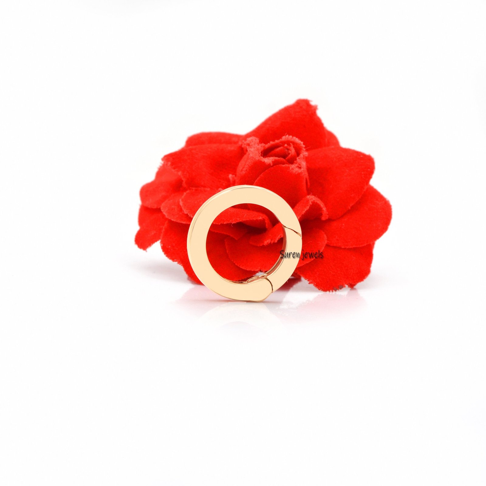 14K Gold Diamond Round Enhancer: Gemstone Charm Holder - View 3 - Suren Jewels | SKU: SJP854-SLYGMTCS 14K Gold Diamond Round Enhancer: Gemstone Charm Holder - View 3 - Suren Jewels | SKU: SJP854-SLYGMTCS