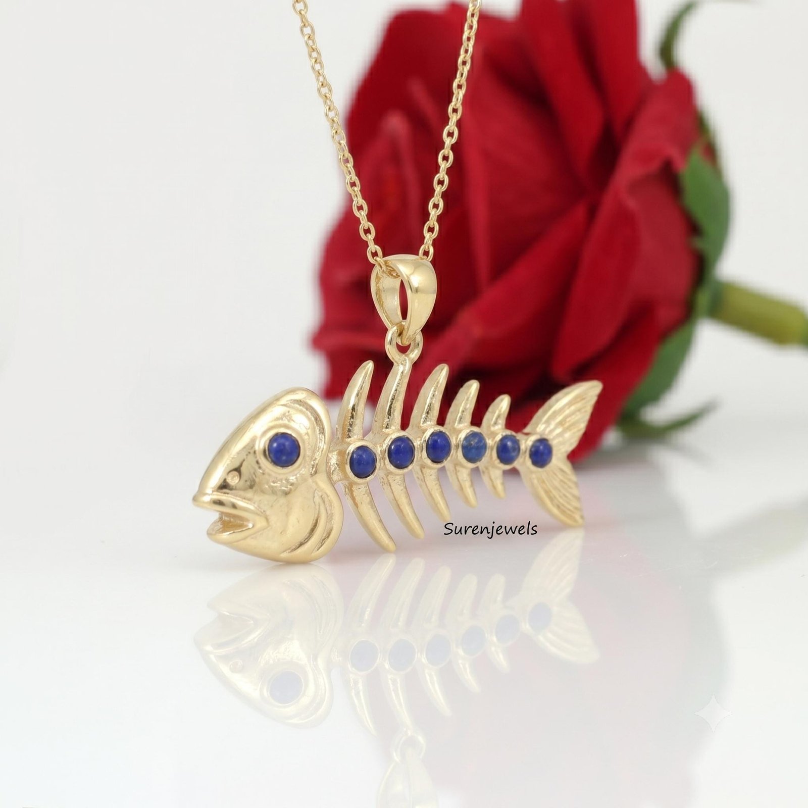 14k Gold Fish Bone pendant, Dainty Fish Skeleton Charm, Nautical Jewelry, Ocean Lover Gift, Unique Beach Jewelry, Minimalist 14k Gold Fish Bone pendant, Dainty Fish Skeleton Charm, Nautical Jewelry, Ocean Lover Gift, Unique Beach Jewelry, Minimalist