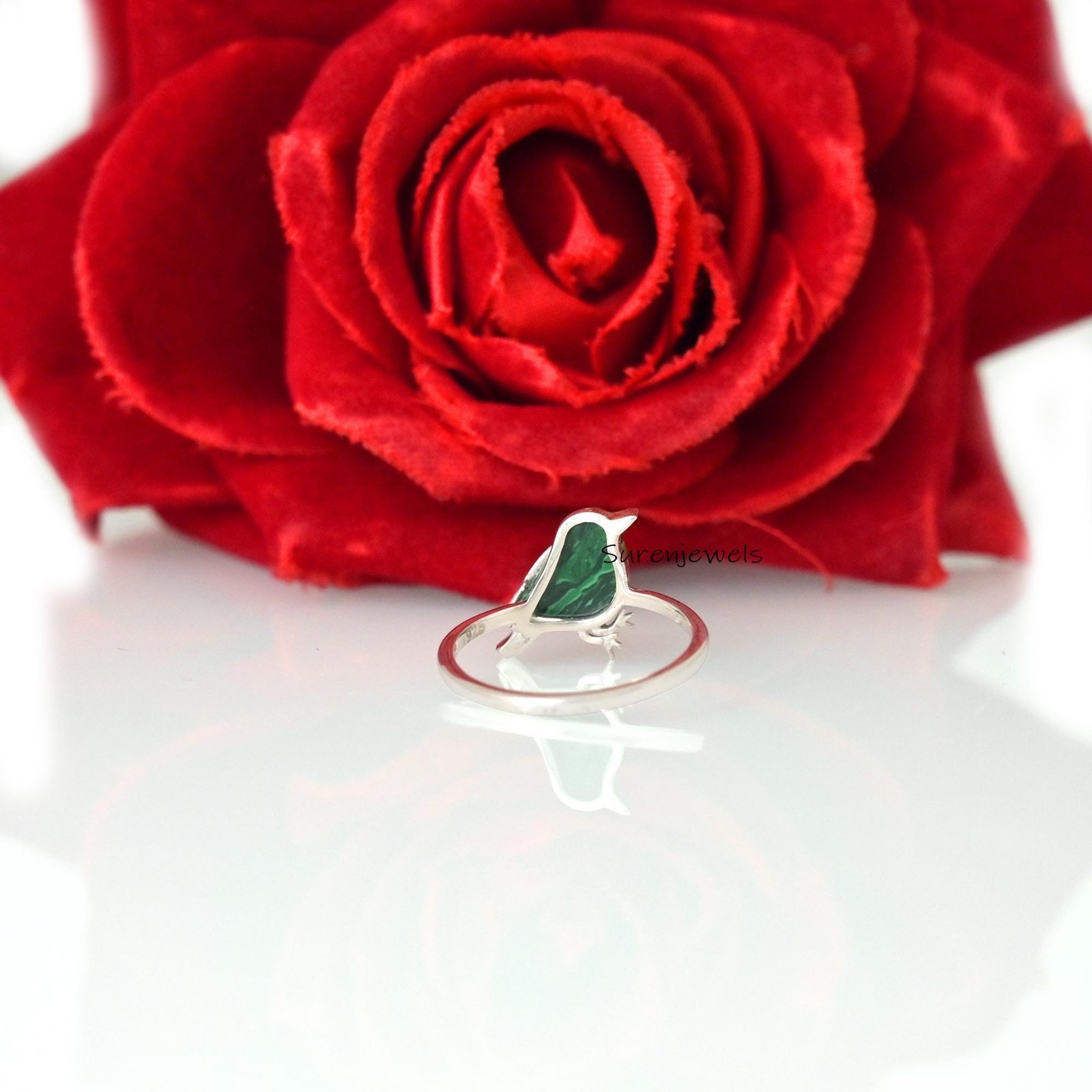 14k Gold Gemstone Bird Ring: Dainty Animal Jewelry - View 6 - Suren Jewels | SKU: SJR2998-SLNSMKBKCZ-US-7 14k Gold Gemstone Bird Ring: Dainty Animal Jewelry - View 6 - Suren Jewels | SKU: SJR2998-SLNSMKBKCZ-US-7
