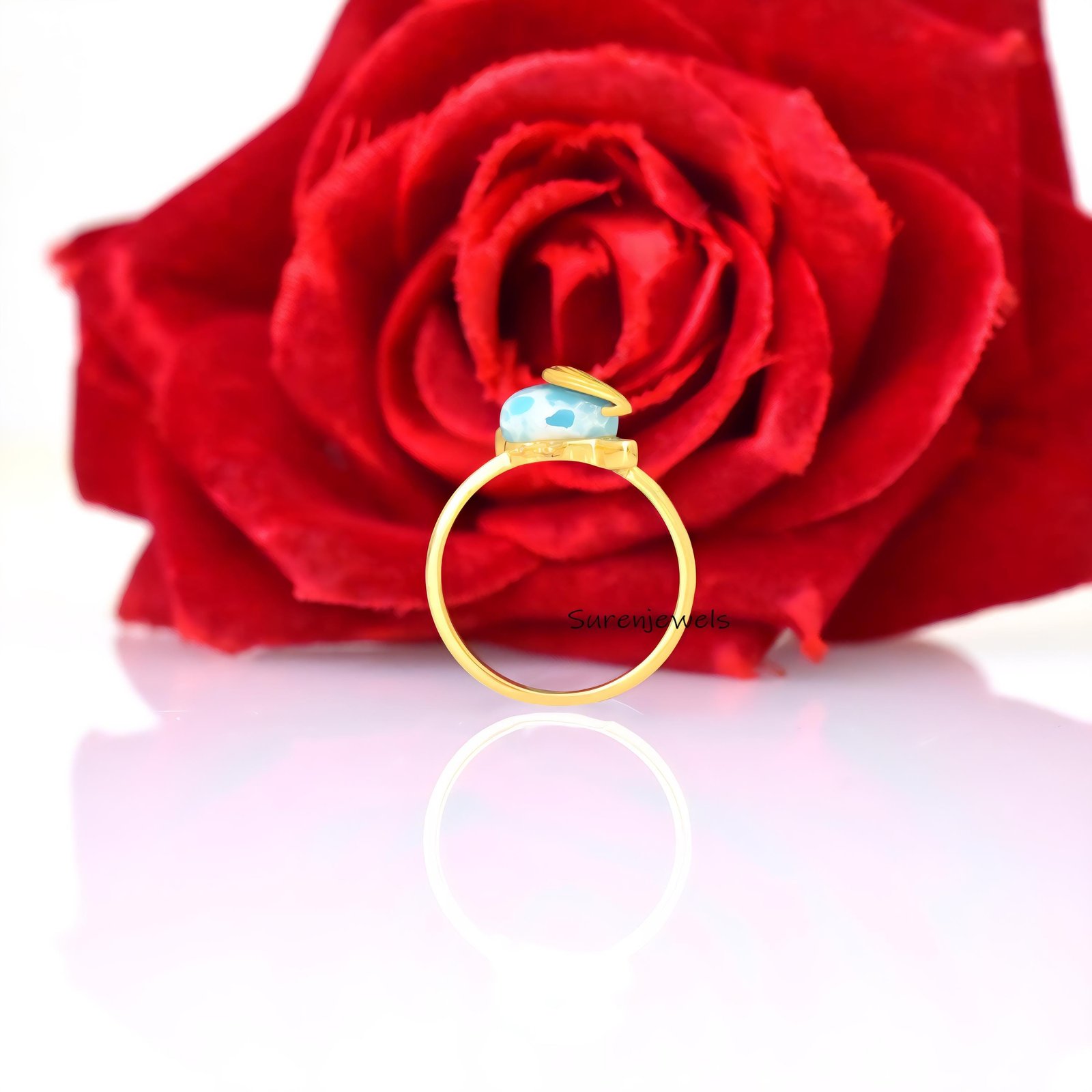 14k Gold Gemstone Bird Ring: Dainty Animal Jewelry - View 7 - Suren Jewels | SKU: SJR2998-SLNSMKBKCZ-US-7 14k Gold Gemstone Bird Ring: Dainty Animal Jewelry - View 7 - Suren Jewels | SKU: SJR2998-SLNSMKBKCZ-US-7