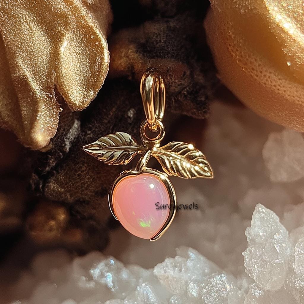 14K Gold Gemstone Cherry Pendant: Coral Gemstone, Handmade Charm - Suren Jewels | SKU: SJP5539-SLRGOCR-20M 14K Gold Gemstone Cherry Pendant: Coral Gemstone, Handmade Charm - Suren Jewels | SKU: SJP5539-SLRGOCR-20M