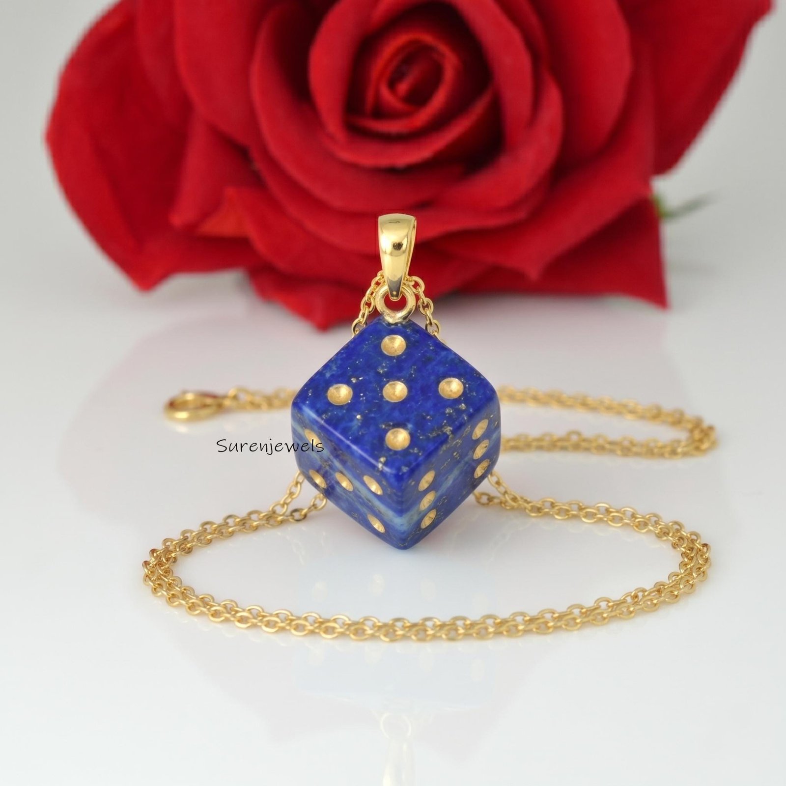14K Gold Gemstone Dice Pendant, handmade Designer Dice Pendant, Gold Carving Gemstone Dice Pendant, Dice Pendant jewelry - Vi 14K Gold Gemstone Dice Pendant, handmade Designer Dice Pendant, Gold Carving Gemstone Dice Pendant, Dice Pendant jewelry - Vi