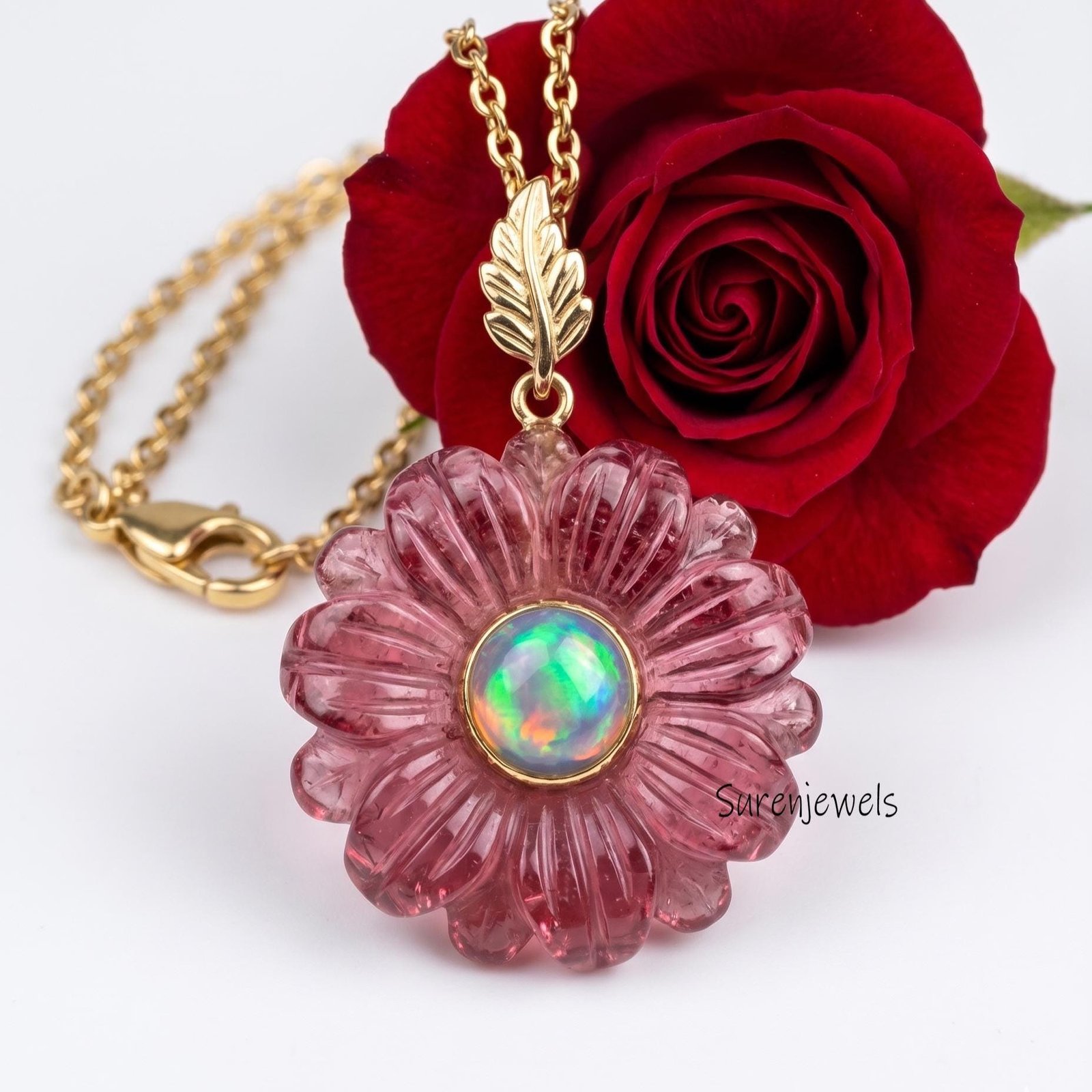 14k Gold Gemstone Flower Pendant, All Gemstone Designer Flower Charm, Quartz Flower Pendant, Unique Flower Pendant, Turquoise 14k Gold Gemstone Flower Pendant, All Gemstone Designer Flower Charm, Quartz Flower Pendant, Unique Flower Pendant, Turquoise