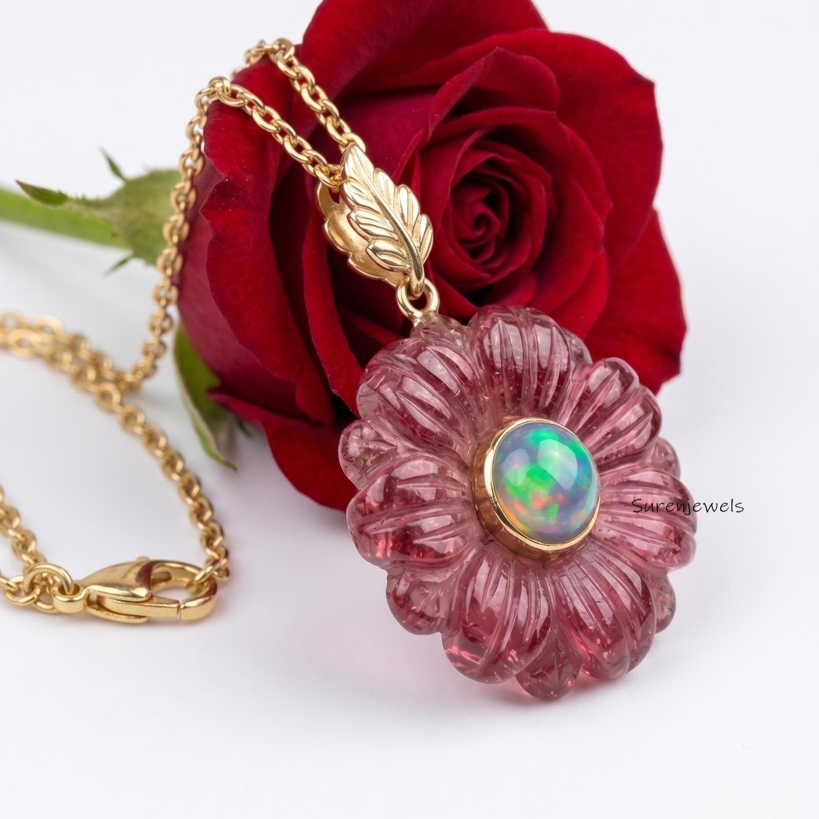 14k Gold Gemstone Flower Pendant, All Gemstone Designer Flower Charm, Quartz Flower Pendant, Unique Flower Pendant, Turquoise 14k Gold Gemstone Flower Pendant, All Gemstone Designer Flower Charm, Quartz Flower Pendant, Unique Flower Pendant, Turquoise
