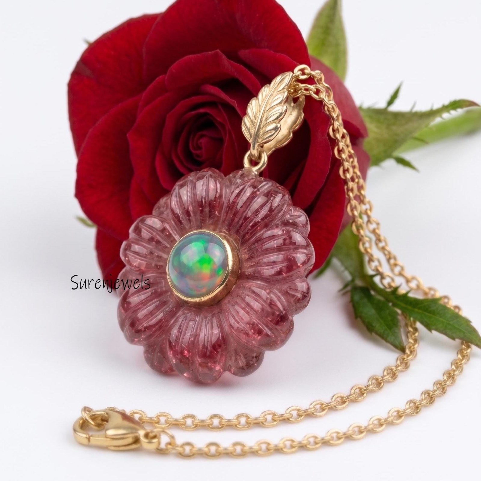 14k Gold Gemstone Flower Pendant, All Gemstone Designer Flower Charm, Quartz Flower Pendant, Unique Flower Pendant, Turquoise 14k Gold Gemstone Flower Pendant, All Gemstone Designer Flower Charm, Quartz Flower Pendant, Unique Flower Pendant, Turquoise