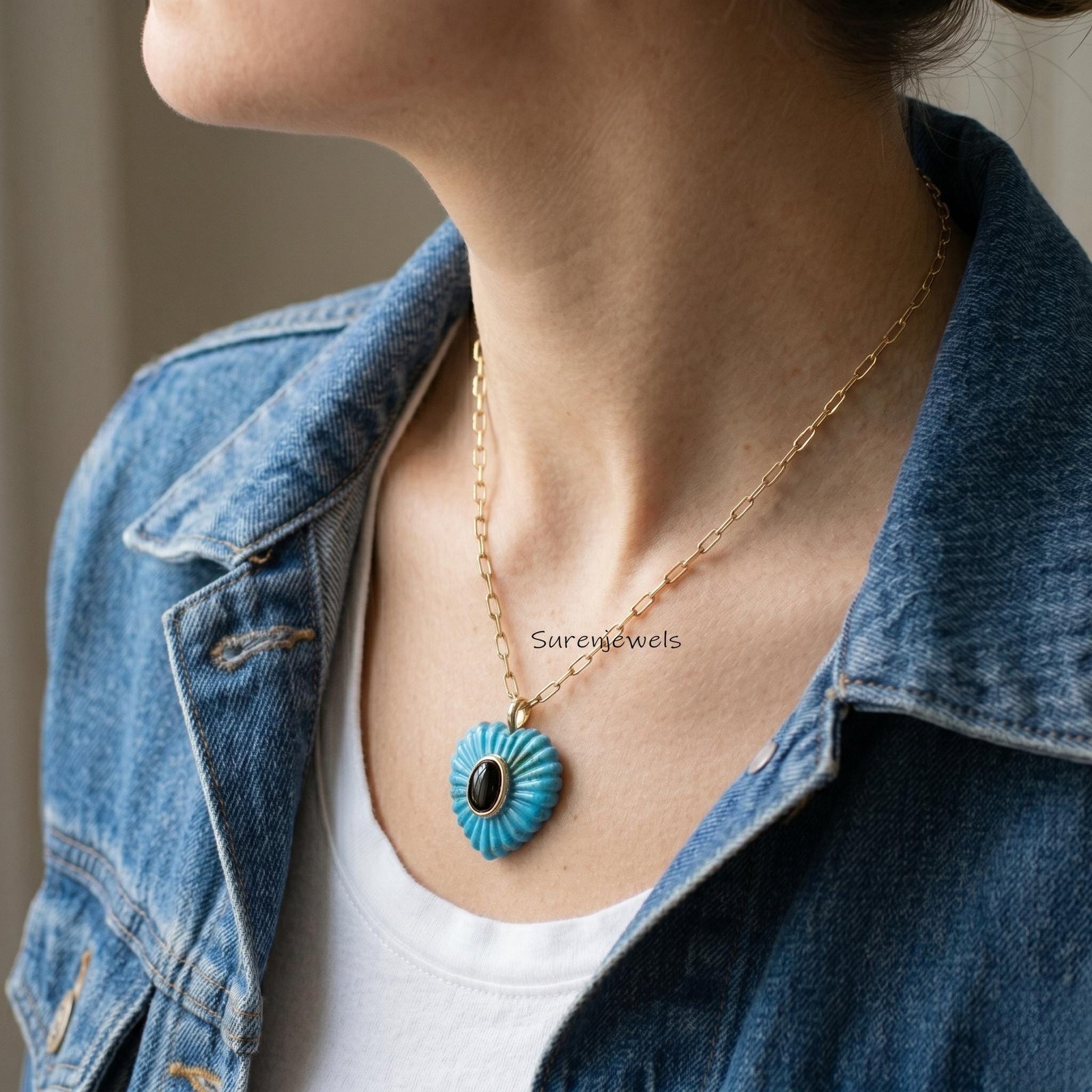 14K Gold Gemstone Fluted Heart Pendant: Designer Gemstone Heart Pendant, carved Gemstone Heart Pendant, Handmade Gemstone Hea 14K Gold Gemstone Fluted Heart Pendant: Designer Gemstone Heart Pendant, carved Gemstone Heart Pendant, Handmade Gemstone Hea