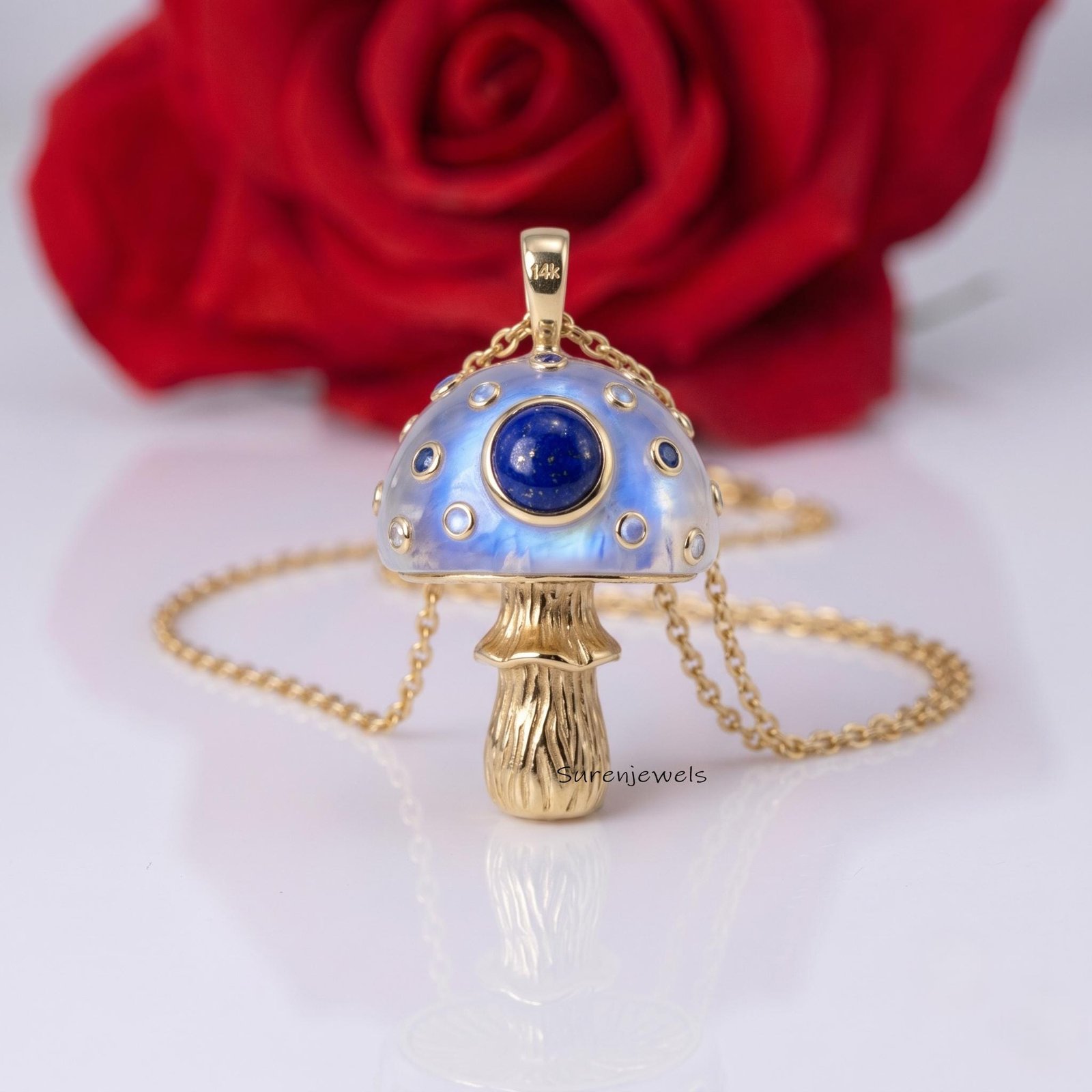 14K Gold Gemstone Mushroom Pendant, Handmade Magic Multisapphire Mushroom Pendant, Mushroom 14k Pendant, Gemstone Mushroom Pe 14K Gold Gemstone Mushroom Pendant, Handmade Magic Multisapphire Mushroom Pendant, Mushroom 14k Pendant, Gemstone Mushroom Pe