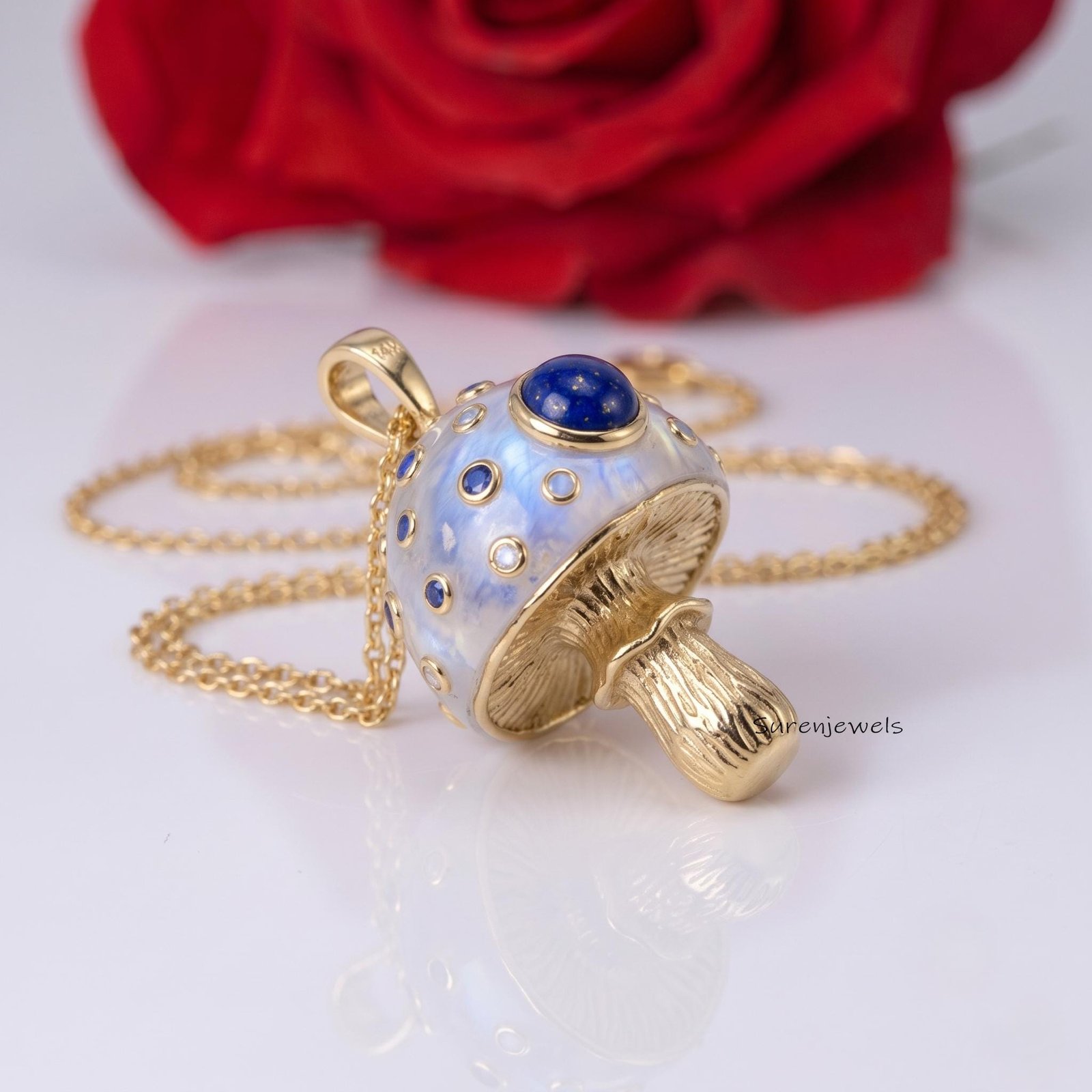14K Gold Gemstone Mushroom Pendant, Handmade Magic Multisapphire Mushroom Pendant, Mushroom 14k Pendant, Gemstone Mushroom Pe 14K Gold Gemstone Mushroom Pendant, Handmade Magic Multisapphire Mushroom Pendant, Mushroom 14k Pendant, Gemstone Mushroom Pe