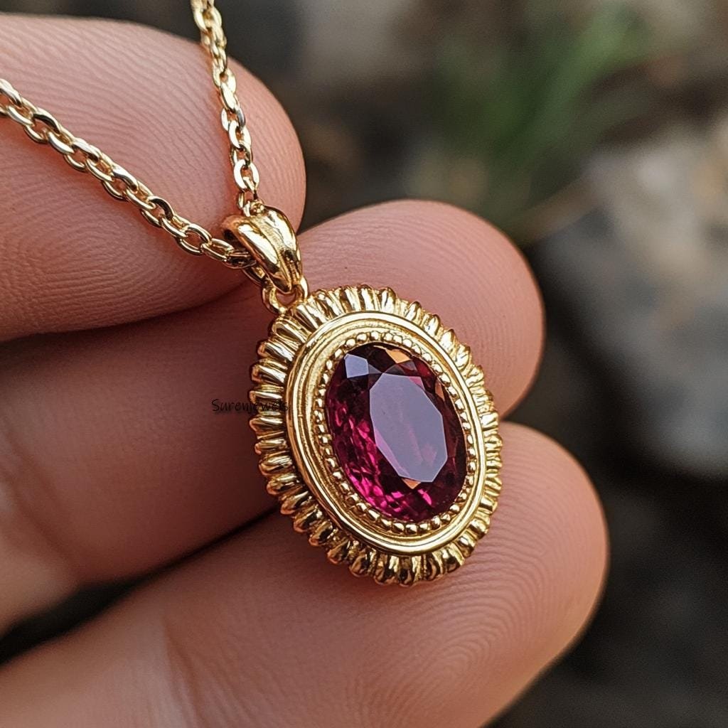 14k Gold Gemstone Oval Pendant: Handmade Designer Jewelry - Suren Jewels | SKU: SJP4972-SLYGRUCZ-15M 14k Gold Gemstone Oval Pendant: Handmade Designer Jewelry - Suren Jewels | SKU: SJP4972-SLYGRUCZ-15M