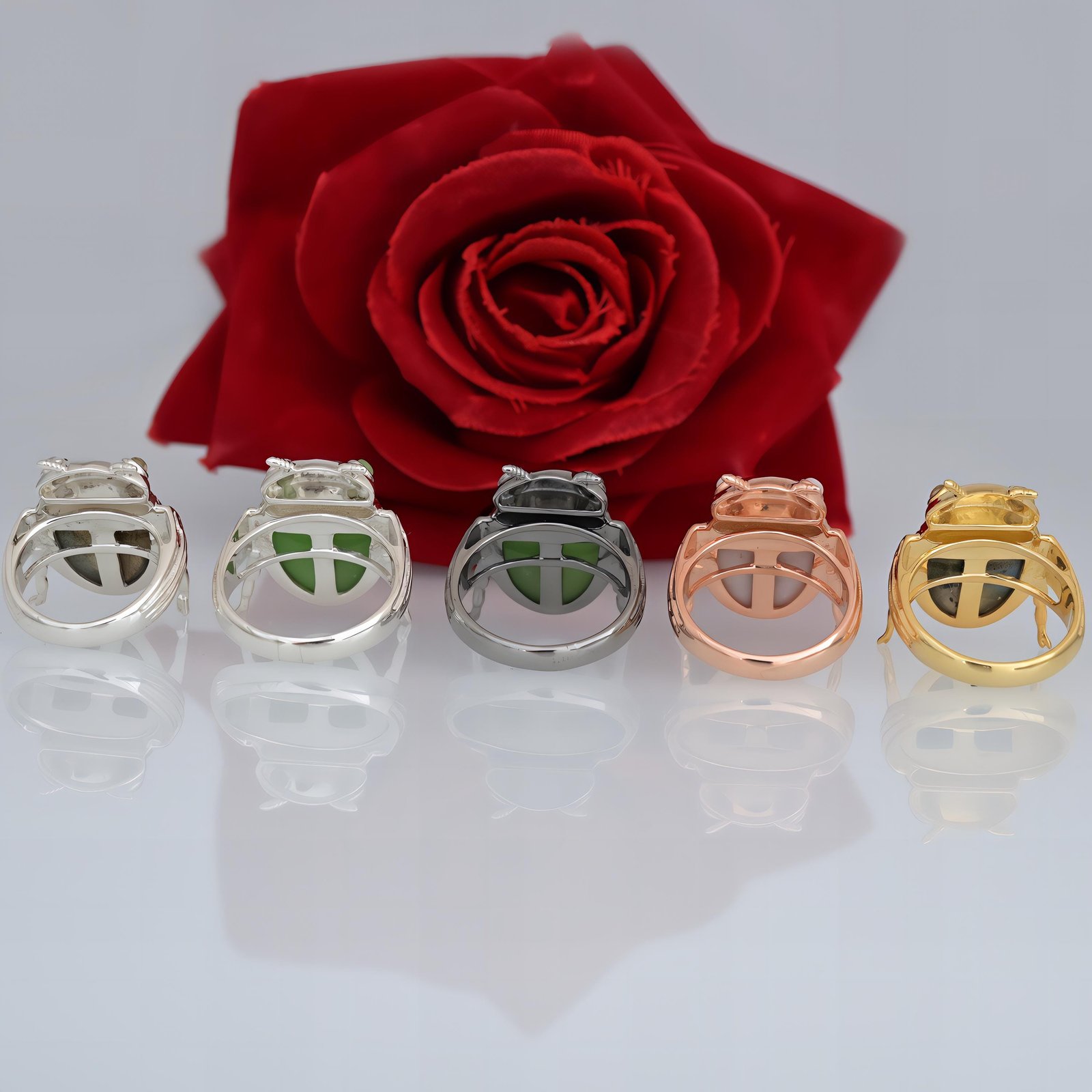 14k Gold Gemstone Scarab Beetle Ring: Egypt-Inspired Lucky Jewelry - View 5 - Suren Jewels | SKU: SJR2756-SLWGMSLB-US-8,SJR,S 14k Gold Gemstone Scarab Beetle Ring: Egypt-Inspired Lucky Jewelry - View 5 - Suren Jewels | SKU: SJR2756-SLWGMSLB-US-8,SJR,S