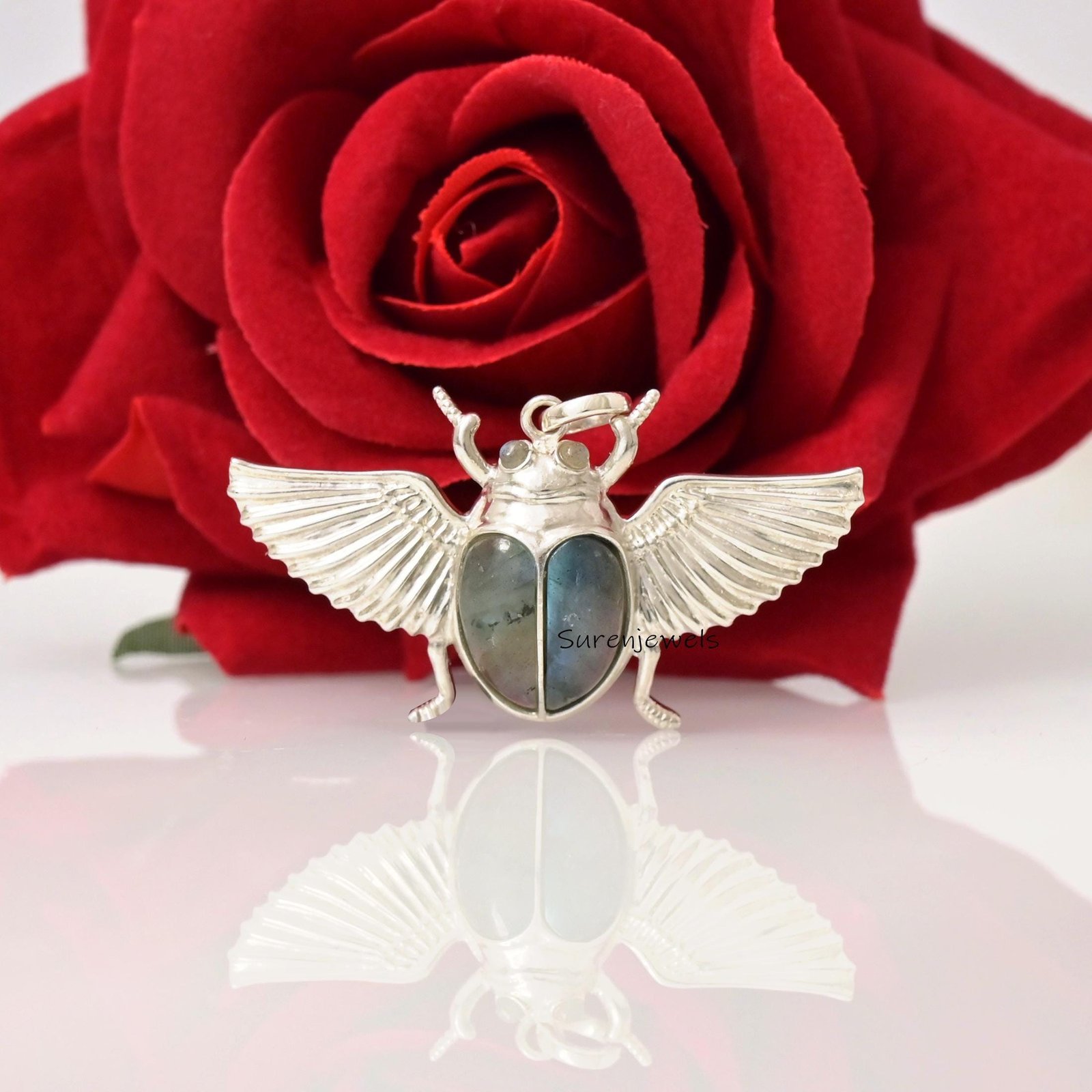 14K Gold Gemstone Scarab Pendant, Gemstone Egyptian Beetle Charm - View 2 - Suren Jewels | SKU: etsy_14k-gold-gemstone-scarab 14K Gold Gemstone Scarab Pendant, Gemstone Egyptian Beetle Charm - View 2 - Suren Jewels | SKU: etsy_14k-gold-gemstone-scarab