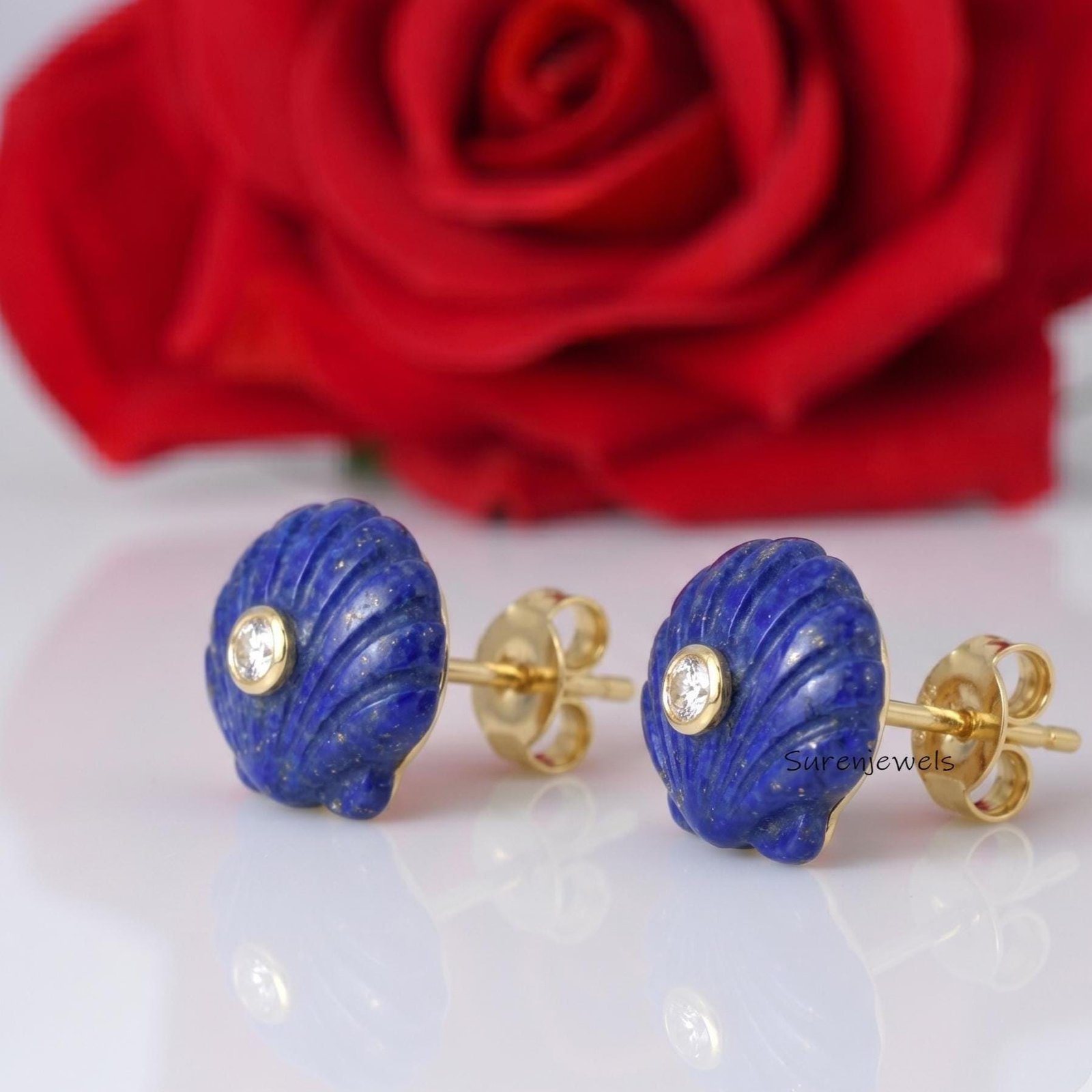 14K Gold Gemstone Sea Shell Studs, Gold Shell Stud Earrings, 14K Gemstone Beach Sea Shell Earrings, Gold Carved Shell Studs, 14K Gold Gemstone Sea Shell Studs, Gold Shell Stud Earrings, 14K Gemstone Beach Sea Shell Earrings, Gold Carved Shell Studs,
