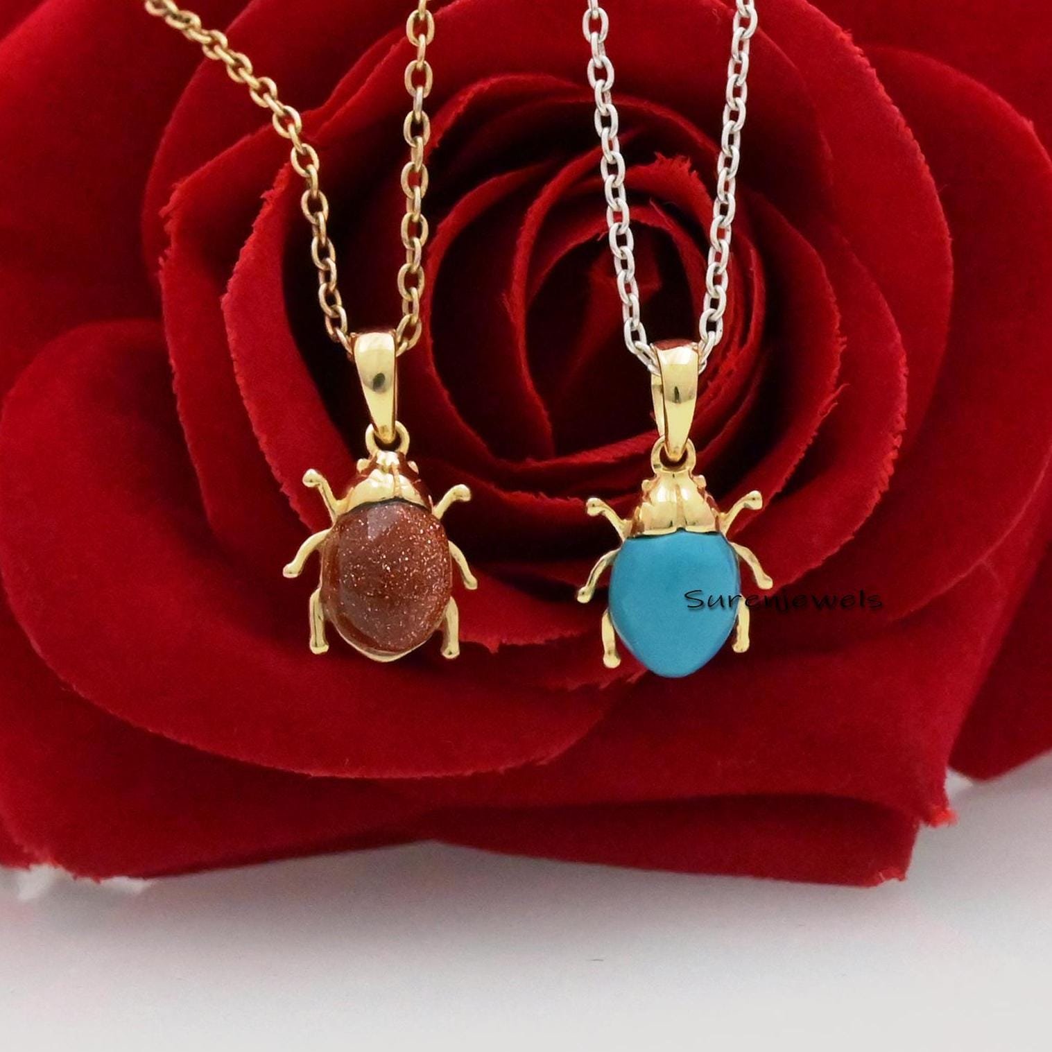 14K Gold Gemstone Small Scarab Pendant: Hand Carved Egyptian Amulet - Suren Jewels | SKU: SJP2536 14K Gold Gemstone Small Scarab Pendant: Hand Carved Egyptian Amulet - Suren Jewels | SKU: SJP2536