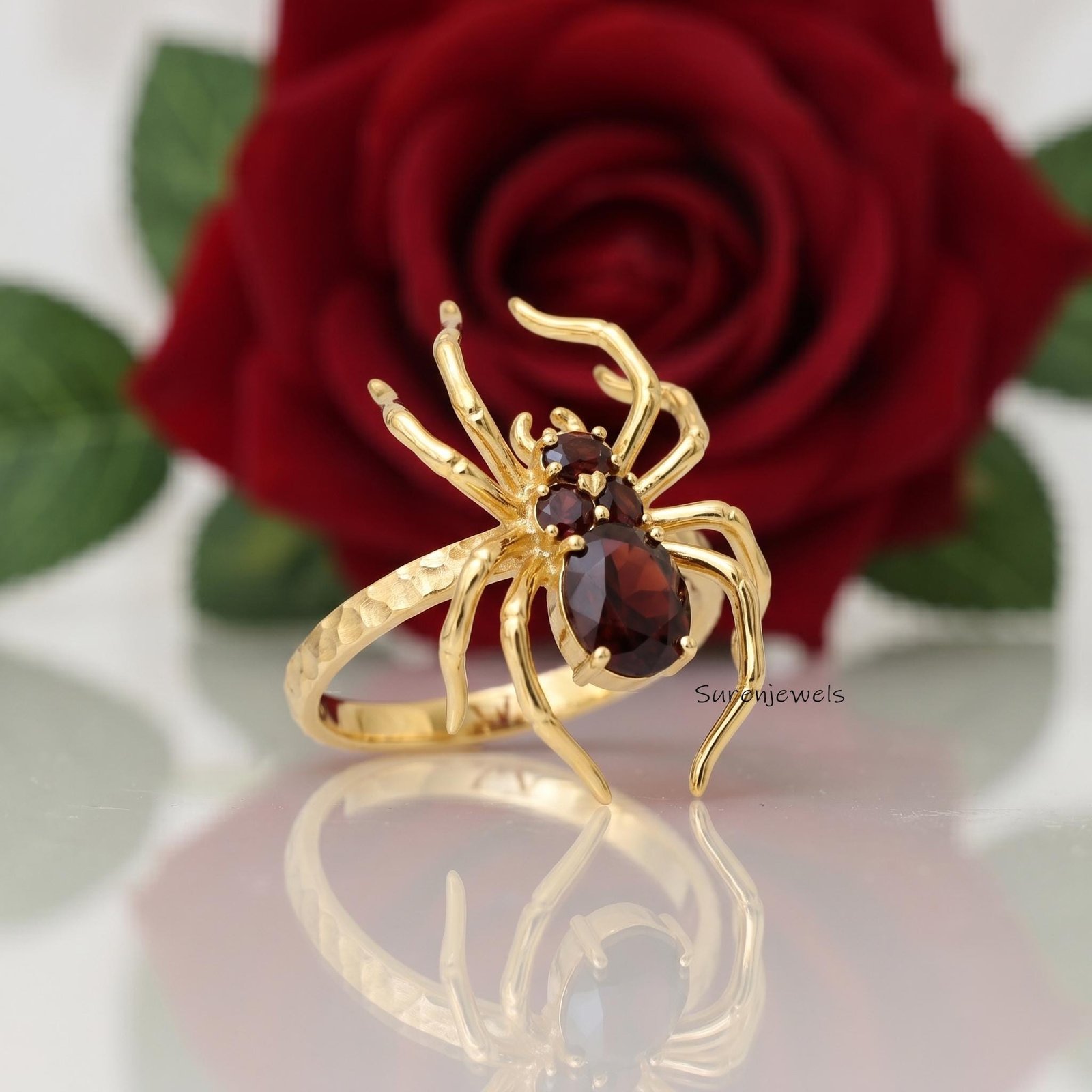 14k Gold Gemstone Spider Ring, Halloween Spider Ring, Gold Designer Spider Ring, Gold Spider Jewelry, Gold Gemstone Animal Ri 14k Gold Gemstone Spider Ring, Halloween Spider Ring, Gold Designer Spider Ring, Gold Spider Jewelry, Gold Gemstone Animal Ri