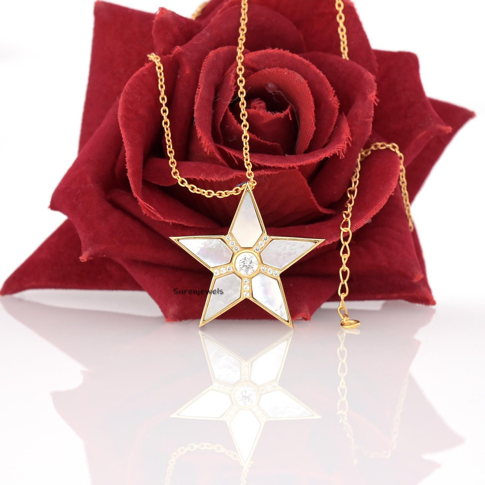 14k Gold Gemstone Star of David Pendant: Jewish Star - Suren Jewels | SKU: SJP2964 14k Gold Gemstone Star of David Pendant: Jewish Star - Suren Jewels | SKU: SJP2964