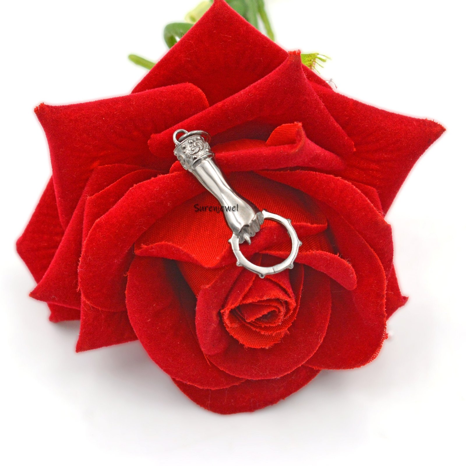 14k Gold Helping Hand Charm Holder: Figa Pendant Connector - View 3 - Suren Jewels | SKU: SJP908-SLYG 14k Gold Helping Hand Charm Holder: Figa Pendant Connector - View 3 - Suren Jewels | SKU: SJP908-SLYG