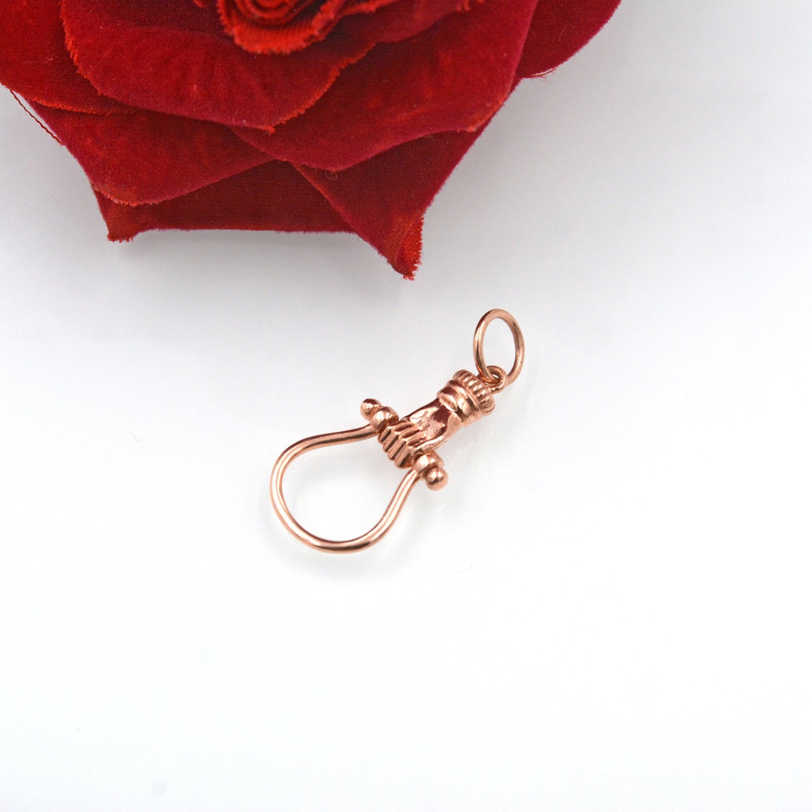 14k Gold Helping Hand Figa Charm Holder, Figa Pendant Connector, Hand Charm Holder, Jewelry Connector, Figa Charm Holder - Vi 14k Gold Helping Hand Figa Charm Holder, Figa Pendant Connector, Hand Charm Holder, Jewelry Connector, Figa Charm Holder - Vi