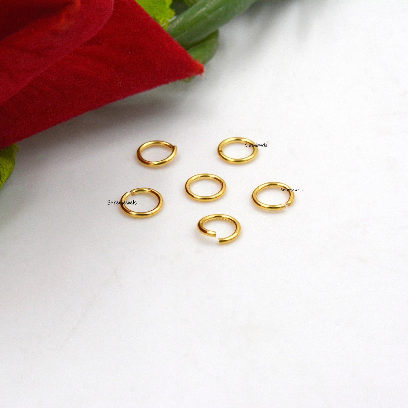 14k Gold Jump Ring Lock: Charm Holder Connector (6mm) - Suren Jewels | SKU: SJL127-14KYG 14k Gold Jump Ring Lock: Charm Holder Connector (6mm) - Suren Jewels | SKU: SJL127-14KYG