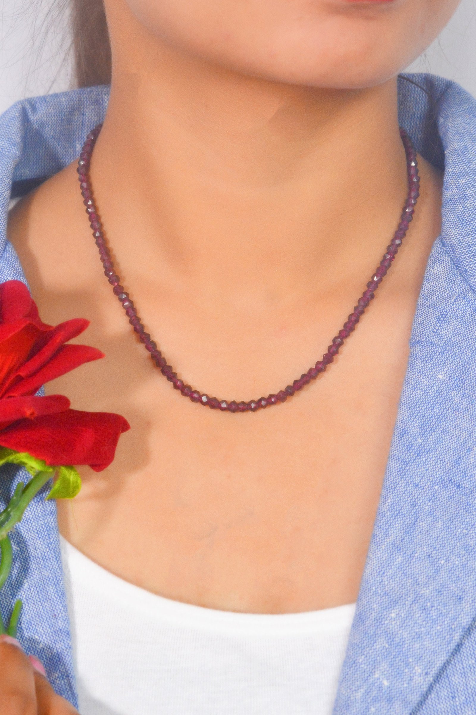 14K Gold Lapis Charm Holder Beads Necklace - View 4 - Suren Jewels | SKU: SJN247-14KYGTQ 14K Gold Lapis Charm Holder Beads Necklace - View 4 - Suren Jewels | SKU: SJN247-14KYGTQ
