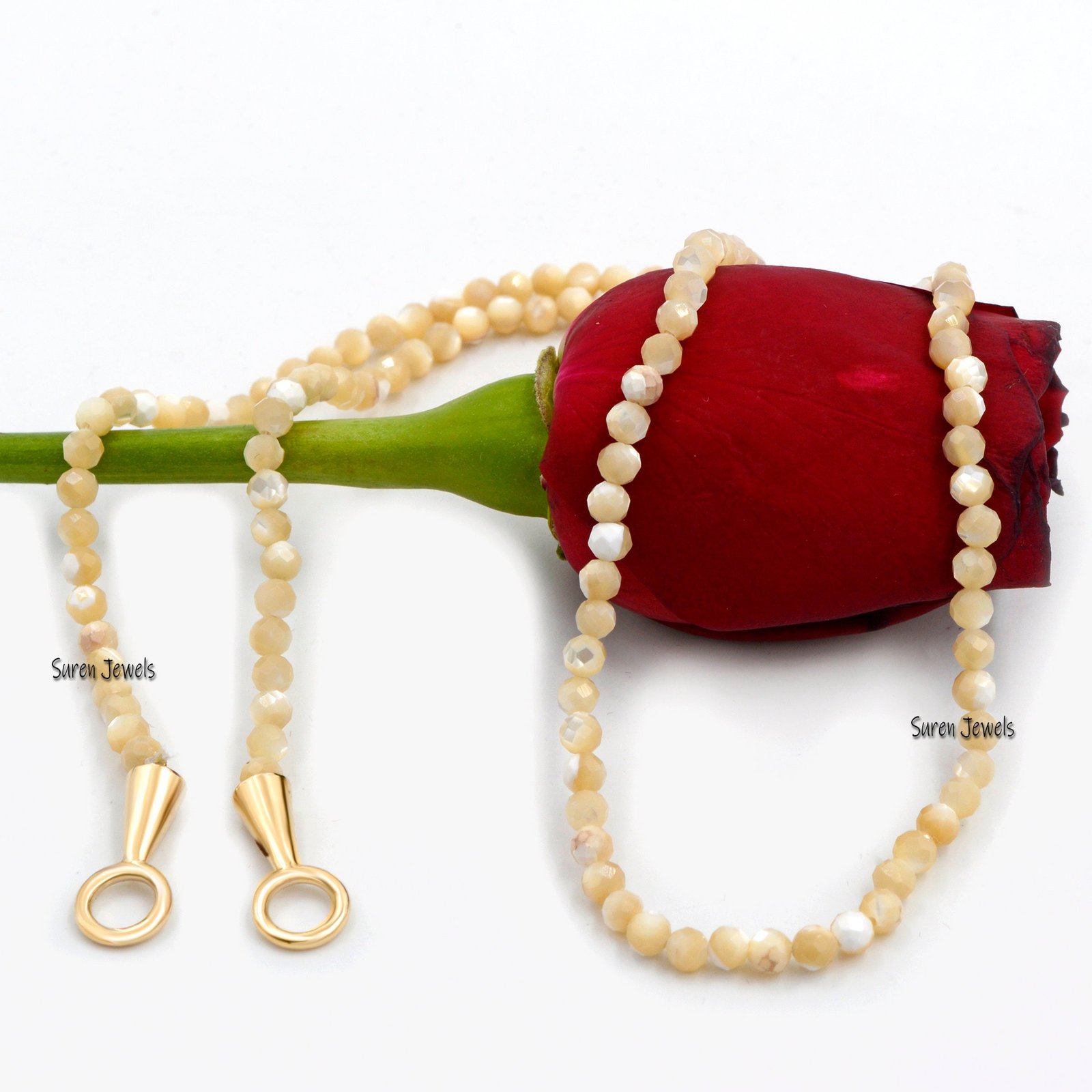 14K Gold Lapis Charm Holder Beads Necklace - View 7 - Suren Jewels | SKU: SJN247-14KYGTQ 14K Gold Lapis Charm Holder Beads Necklace - View 7 - Suren Jewels | SKU: SJN247-14KYGTQ