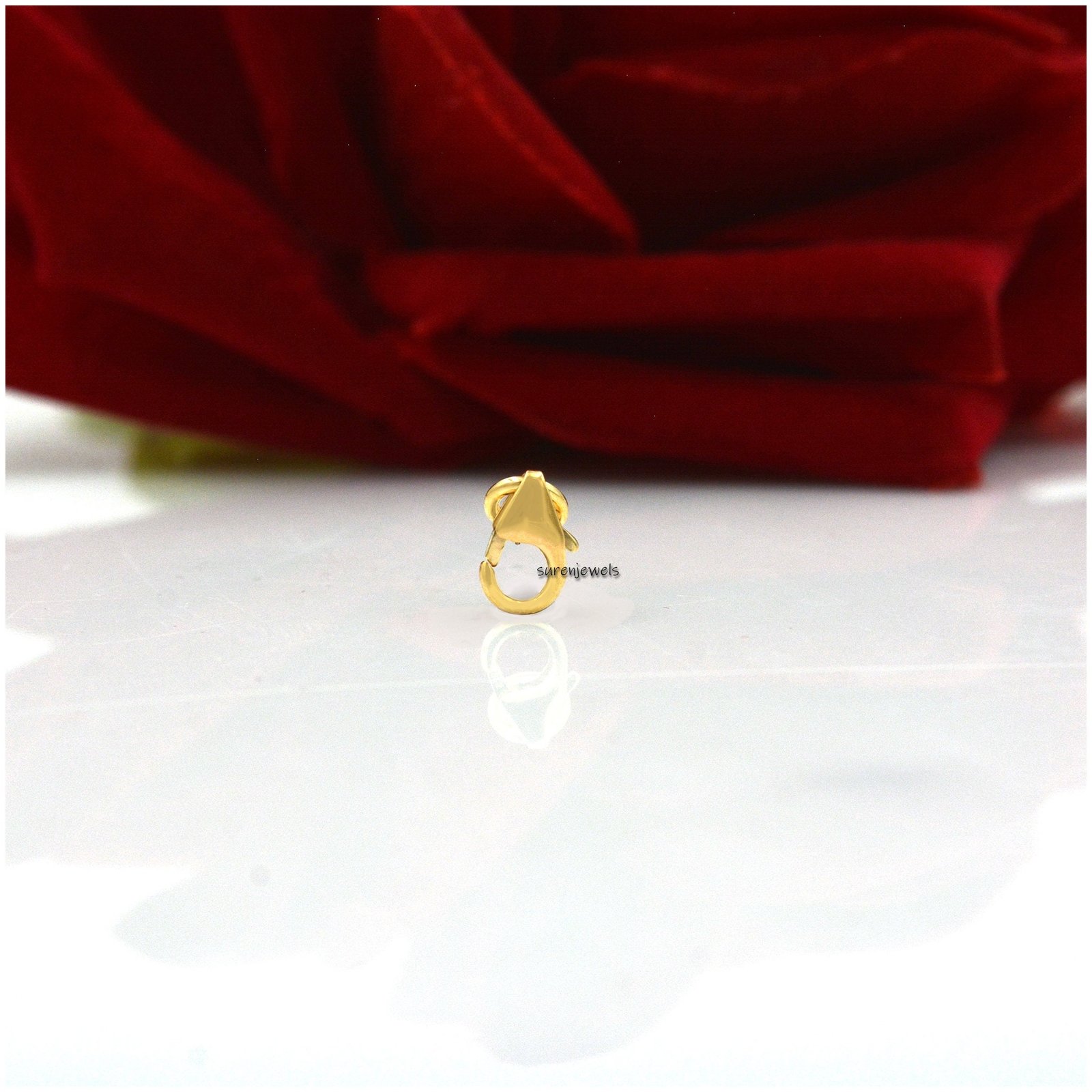 14K Gold Lobster Clasp: Solid Gold Enhancer Lock, 8mm - View 5 - Suren Jewels | SKU: SJF202-SLYG 14K Gold Lobster Clasp: Solid Gold Enhancer Lock, 8mm - View 5 - Suren Jewels | SKU: SJF202-SLYG