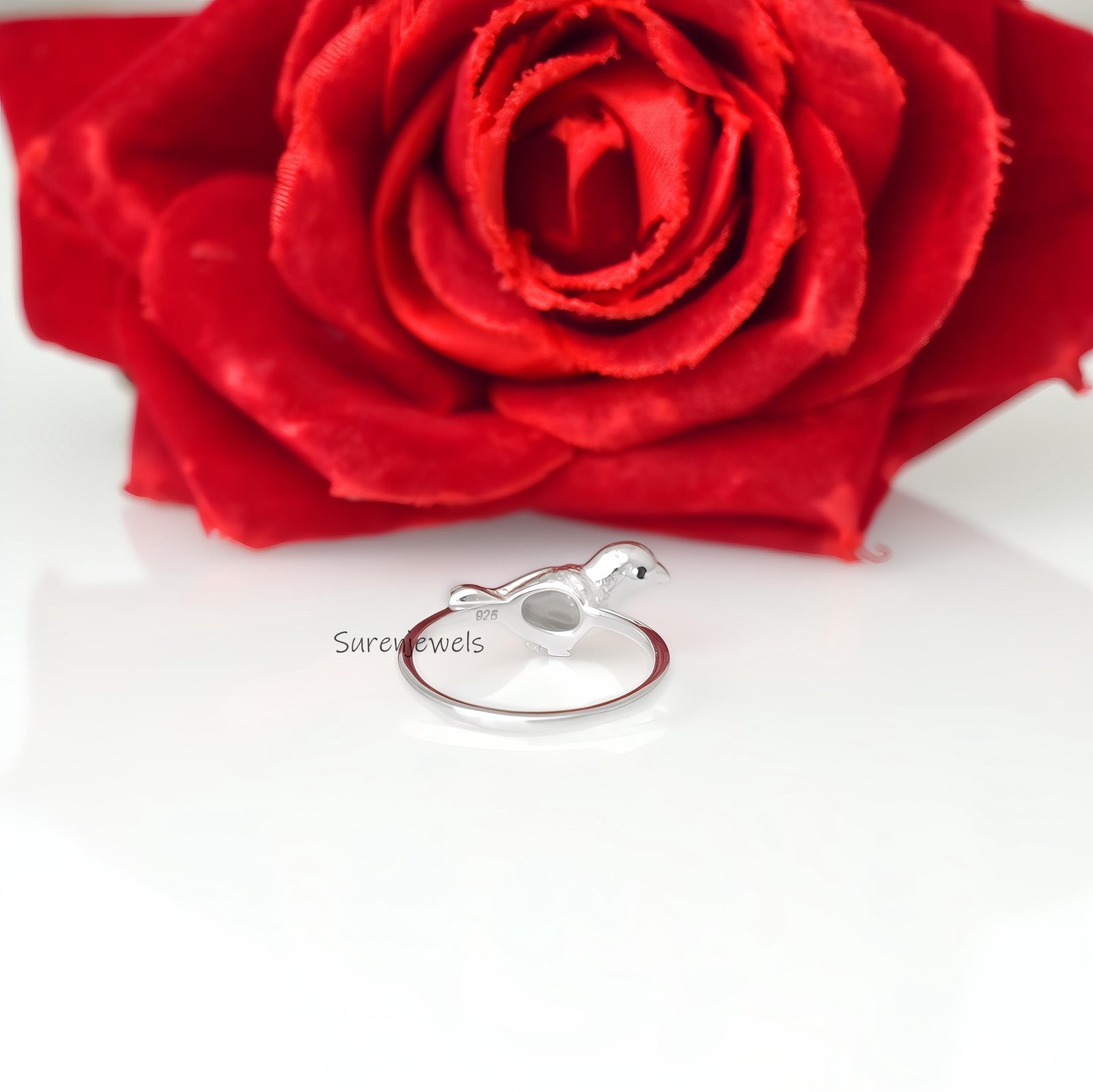 14k Gold Parakeet Ring: Dainty Bird Jewelry - View 5 - Suren Jewels | SKU: SJR3016-,SJR 14k Gold Parakeet Ring: Dainty Bird Jewelry - View 5 - Suren Jewels | SKU: SJR3016-,SJR