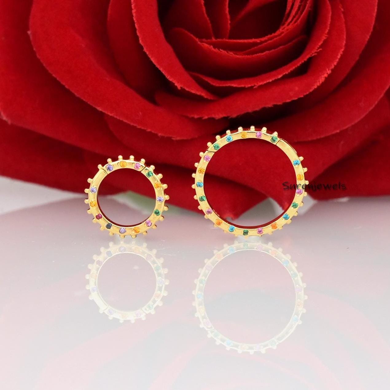 14K Gold Plated Charm Enhancer with Multi Stone - Suren Jewels | SKU: SJP655-SLYGMTCS-18M 14K Gold Plated Charm Enhancer with Multi Stone - Suren Jewels | SKU: SJP655-SLYGMTCS-18M