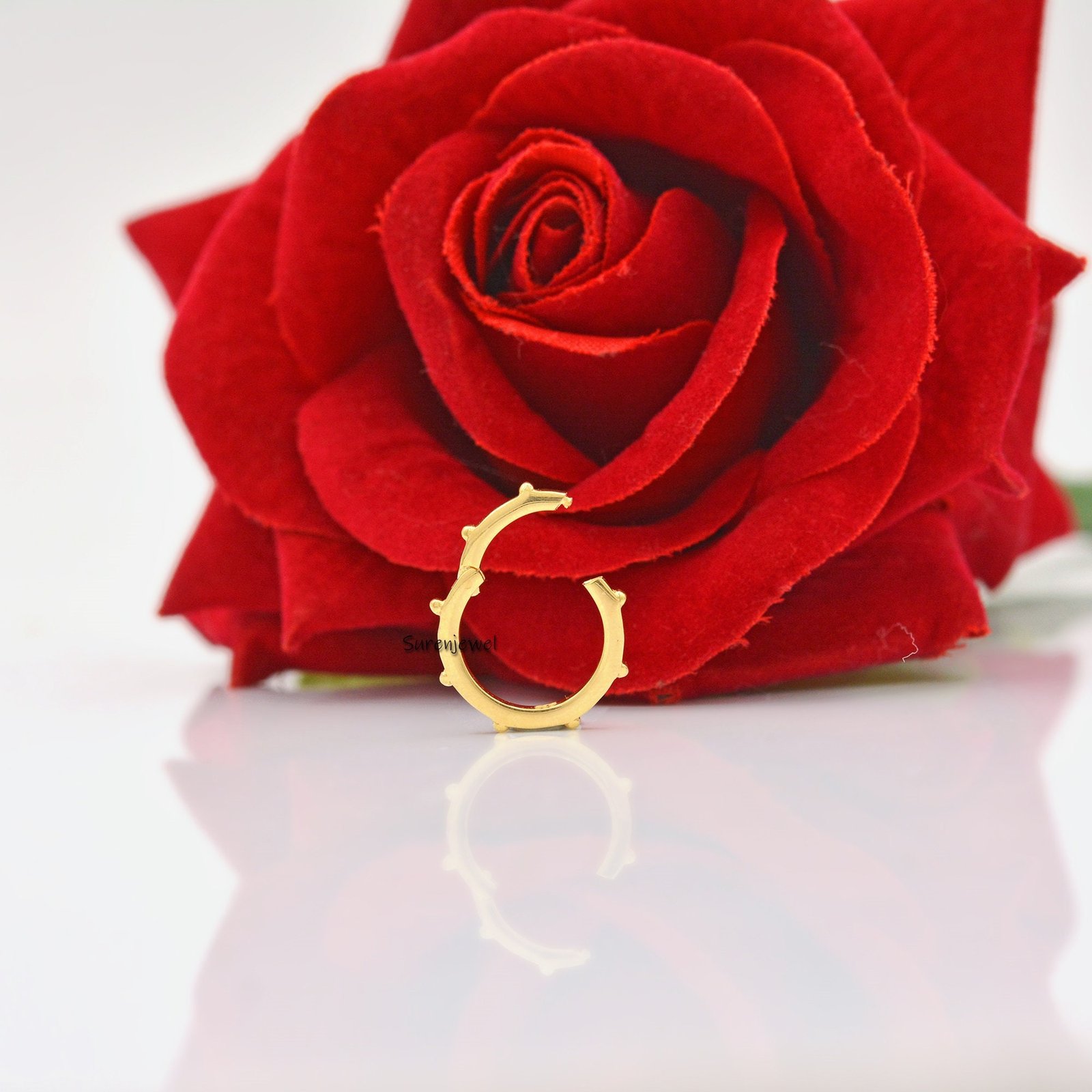 14K Gold Plated Circle Charm Enhancer: Ball Link Clasp (15MM) - View 2 - Suren Jewels | SKU: SJP448-SLYG-15MM 14K Gold Plated Circle Charm Enhancer: Ball Link Clasp (15MM) - View 2 - Suren Jewels | SKU: SJP448-SLYG-15MM