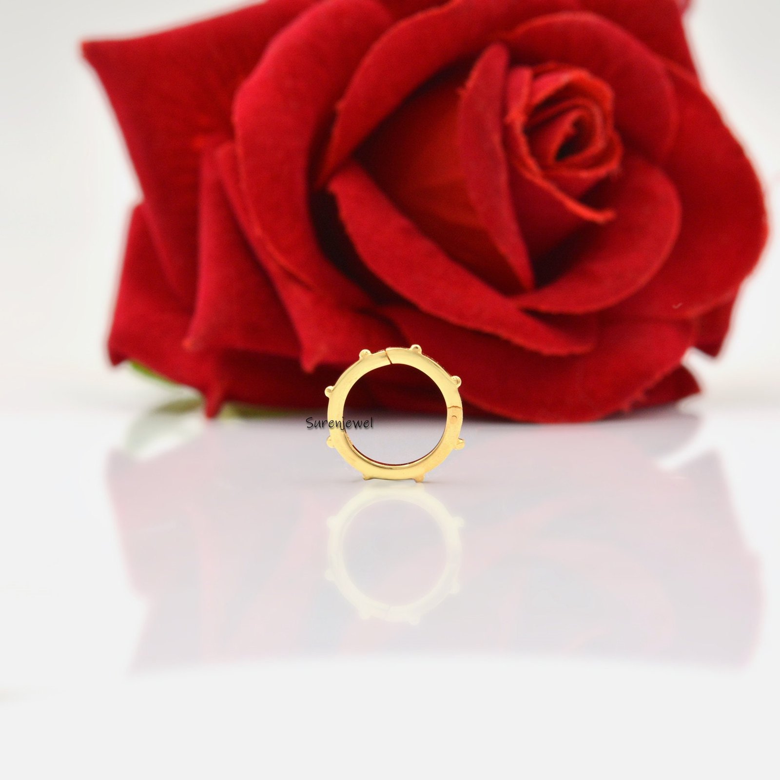 14K Gold Plated Circle Charm Enhancer: Ball Link Clasp (15MM) - View 3 - Suren Jewels | SKU: SJP448-SLYG-15MM 14K Gold Plated Circle Charm Enhancer: Ball Link Clasp (15MM) - View 3 - Suren Jewels | SKU: SJP448-SLYG-15MM