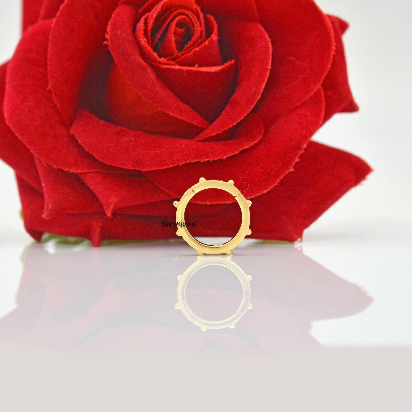 14K Gold Plated Circle Charm Enhancer: Ball Link Clasp (15MM) - View 4 - Suren Jewels | SKU: SJP448-SLYG-15MM 14K Gold Plated Circle Charm Enhancer: Ball Link Clasp (15MM) - View 4 - Suren Jewels | SKU: SJP448-SLYG-15MM