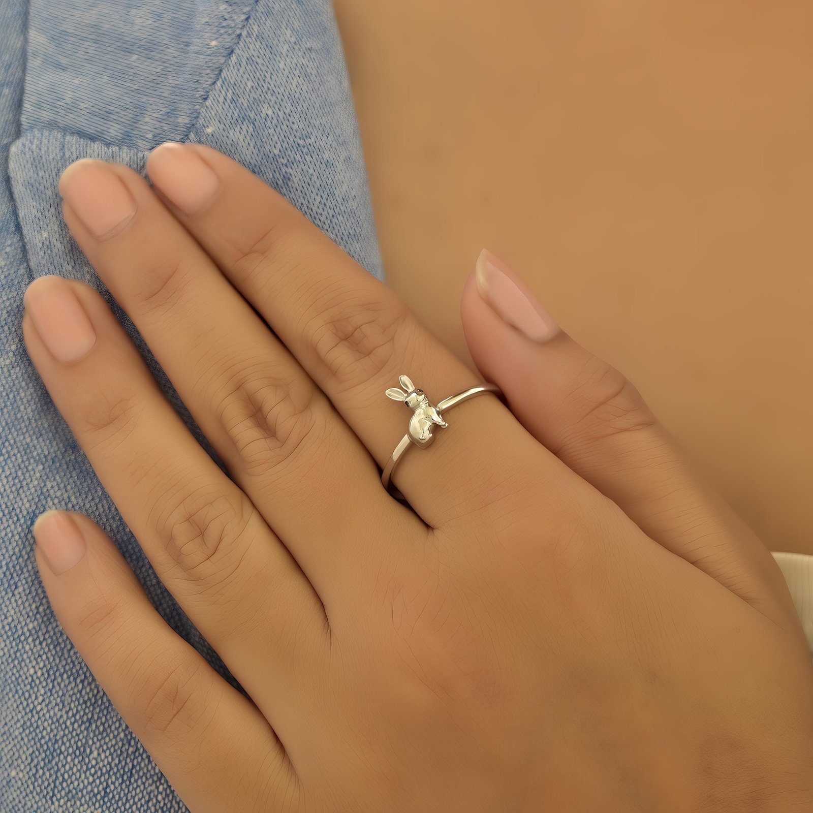 14k Gold Rabbit Ring: Dainty Bunny Animal Jewelry - View 2 - Suren Jewels | SKU: SJR2886-SLYG-US-6,SJR3037-SLWGBKCZ-US-10,SJR 14k Gold Rabbit Ring: Dainty Bunny Animal Jewelry - View 2 - Suren Jewels | SKU: SJR2886-SLYG-US-6,SJR3037-SLWGBKCZ-US-10,SJR