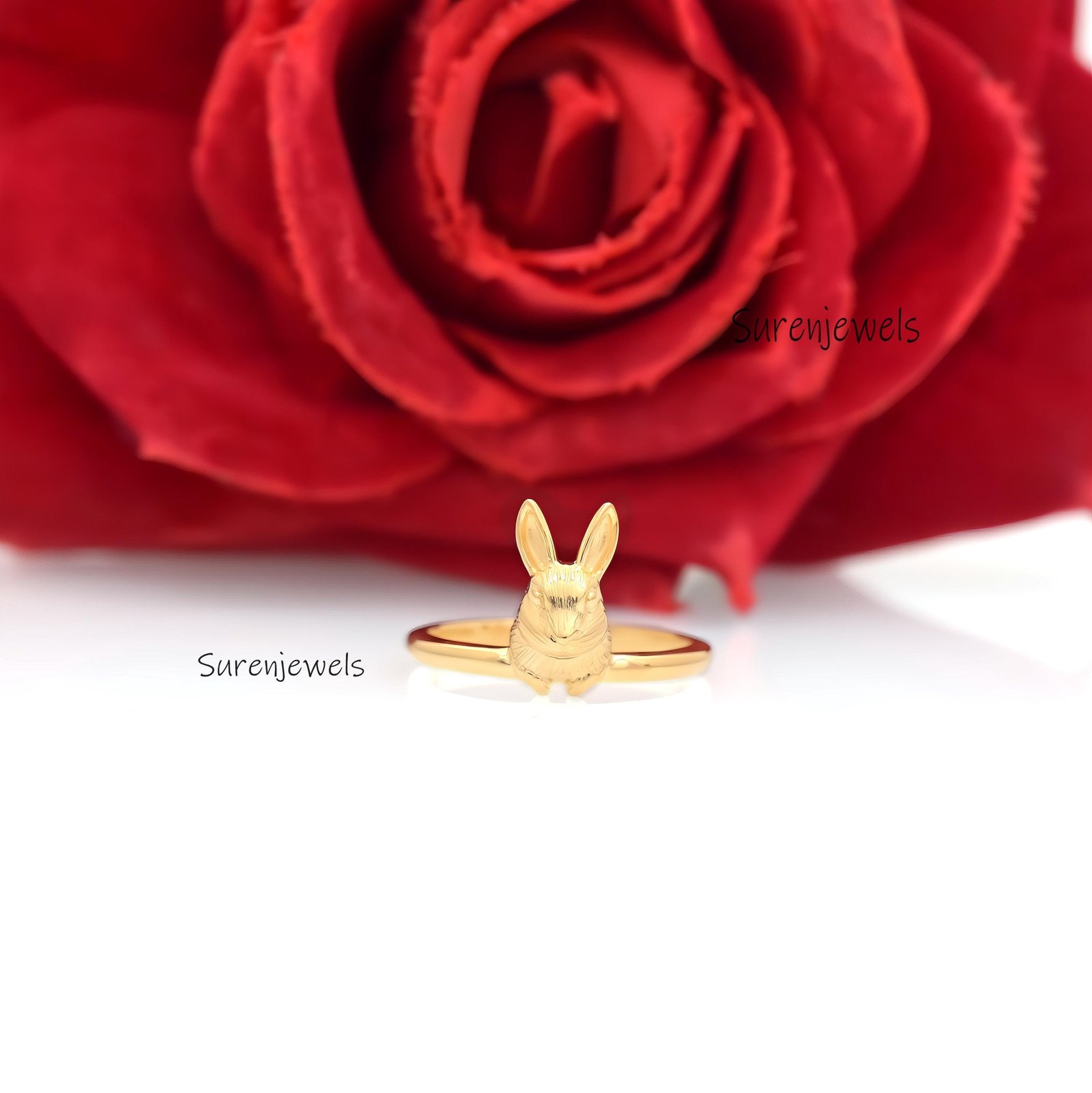 14k Gold Rabbit Ring: Dainty Bunny Animal Jewelry - View 5 - Suren Jewels | SKU: SJR2886-SLYG-US-6,SJR3037-SLWGBKCZ-US-10,SJR 14k Gold Rabbit Ring: Dainty Bunny Animal Jewelry - View 5 - Suren Jewels | SKU: SJR2886-SLYG-US-6,SJR3037-SLWGBKCZ-US-10,SJR