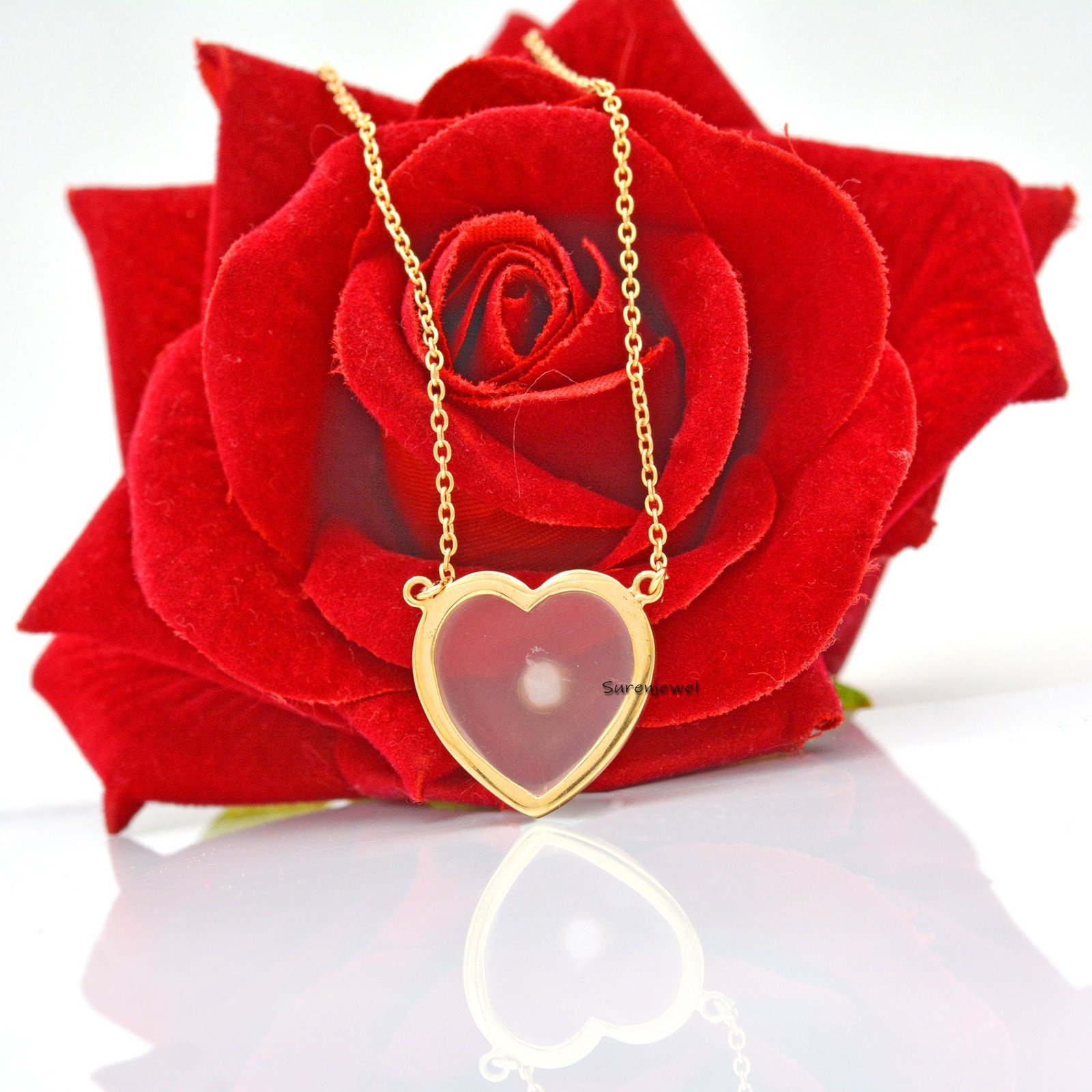 14k Gold Rose Quartz Heart Pendant Necklace: Gemstone Jewelry - View 2 - Suren Jewels | SKU: SJN495-SLYGPQPTL-161 14k Gold Rose Quartz Heart Pendant Necklace: Gemstone Jewelry - View 2 - Suren Jewels | SKU: SJN495-SLYGPQPTL-161