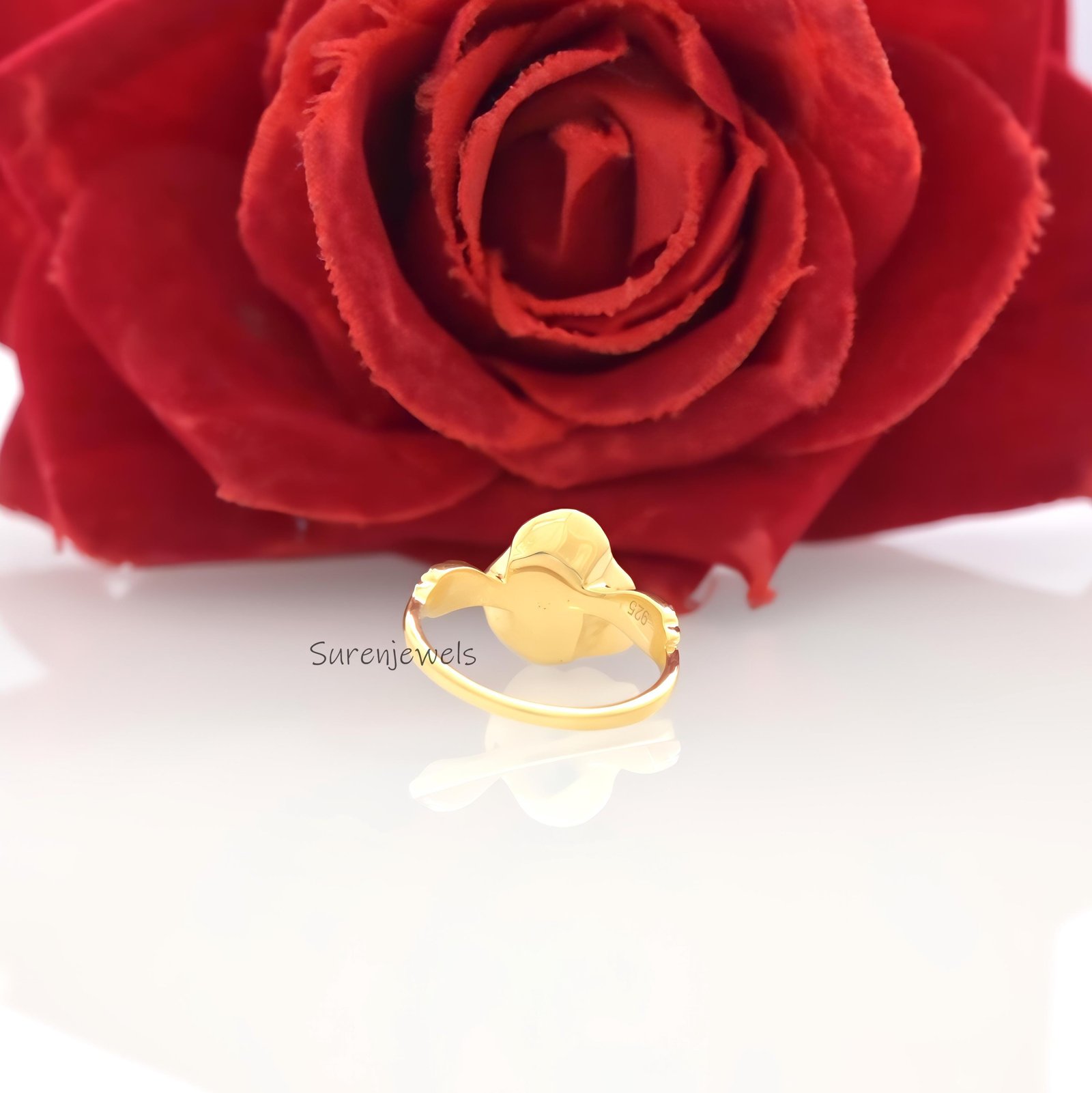 14k Gold Rose Ring: Dainty Flower Jewelry - View 7 - Suren Jewels | SKU: SJR2947-SLYGCZ-US-6,SJR2996-SLYGCZ-US-7.5 14k Gold Rose Ring: Dainty Flower Jewelry - View 7 - Suren Jewels | SKU: SJR2947-SLYGCZ-US-6,SJR2996-SLYGCZ-US-7.5