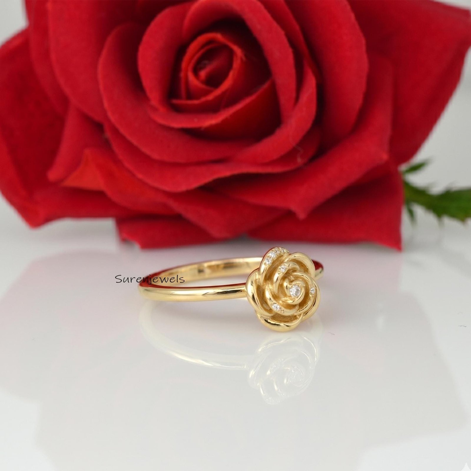 14k Gold Rose Ring, Gold Flower Ring, Yellow Gold Rose Ring, Minimalist Rose Ring, Rose Flower Jewelry, Dainty Gold Rose Ring 14k Gold Rose Ring, Gold Flower Ring, Yellow Gold Rose Ring, Minimalist Rose Ring, Rose Flower Jewelry, Dainty Gold Rose Ring
