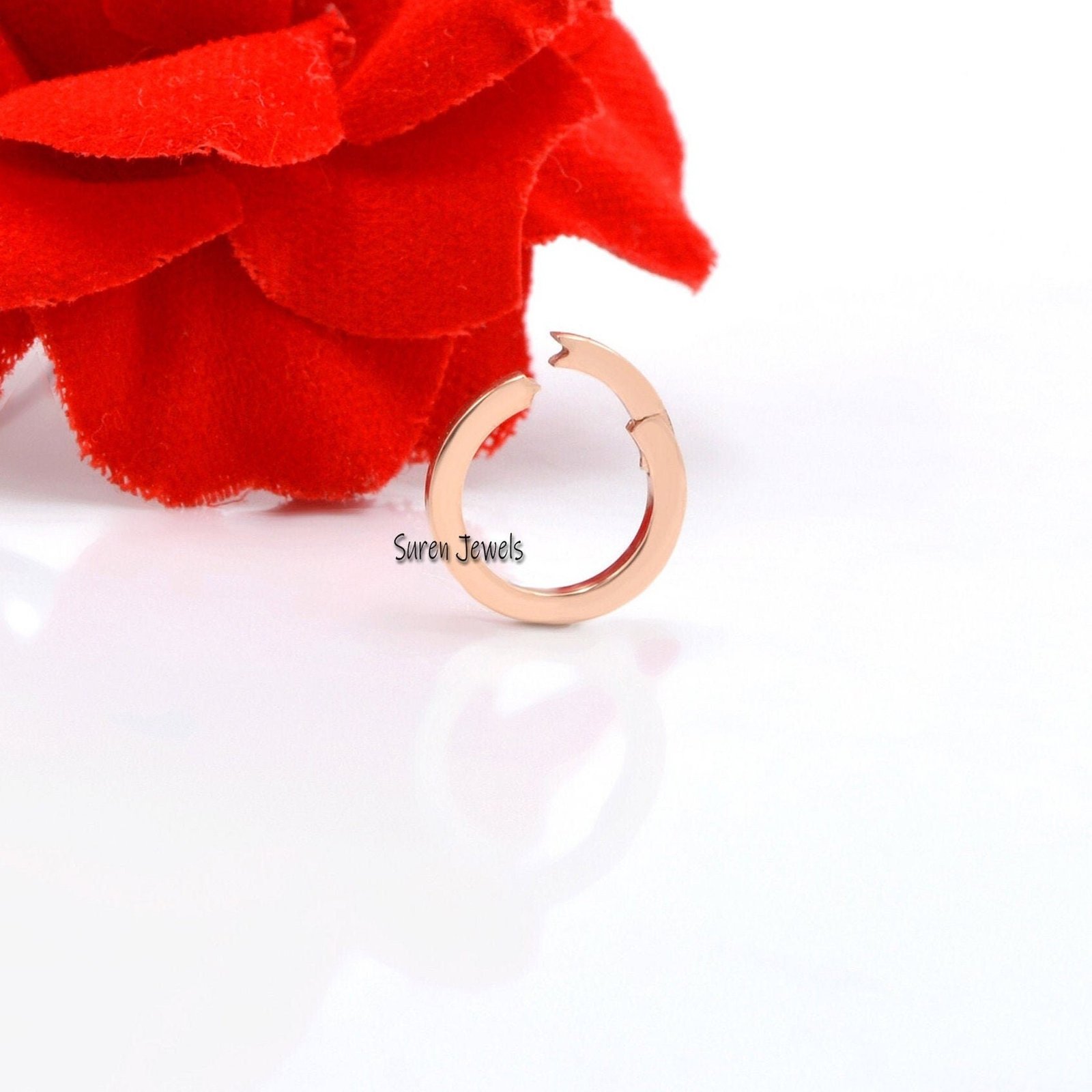 14K Gold Round Charm Holder Enhancer: Circle Charm Connector (10mm) - View 2 - Suren Jewels | SKU: SJF119- 14K Gold Round Charm Holder Enhancer: Circle Charm Connector (10mm) - View 2 - Suren Jewels | SKU: SJF119-