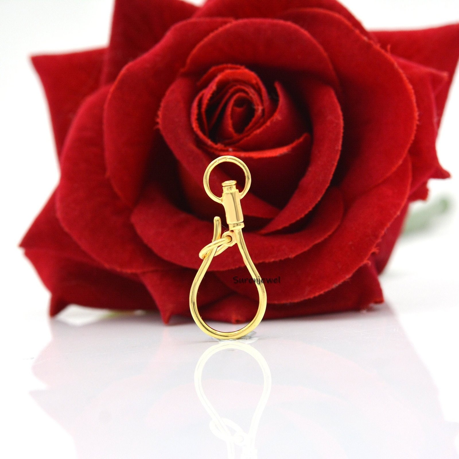 14K Gold Shepherd Hook Earwire: Charm Enhancer Pendant (25mm) - Suren Jewels | SKU: SJP572-SLYG 14K Gold Shepherd Hook Earwire: Charm Enhancer Pendant (25mm) - Suren Jewels | SKU: SJP572-SLYG