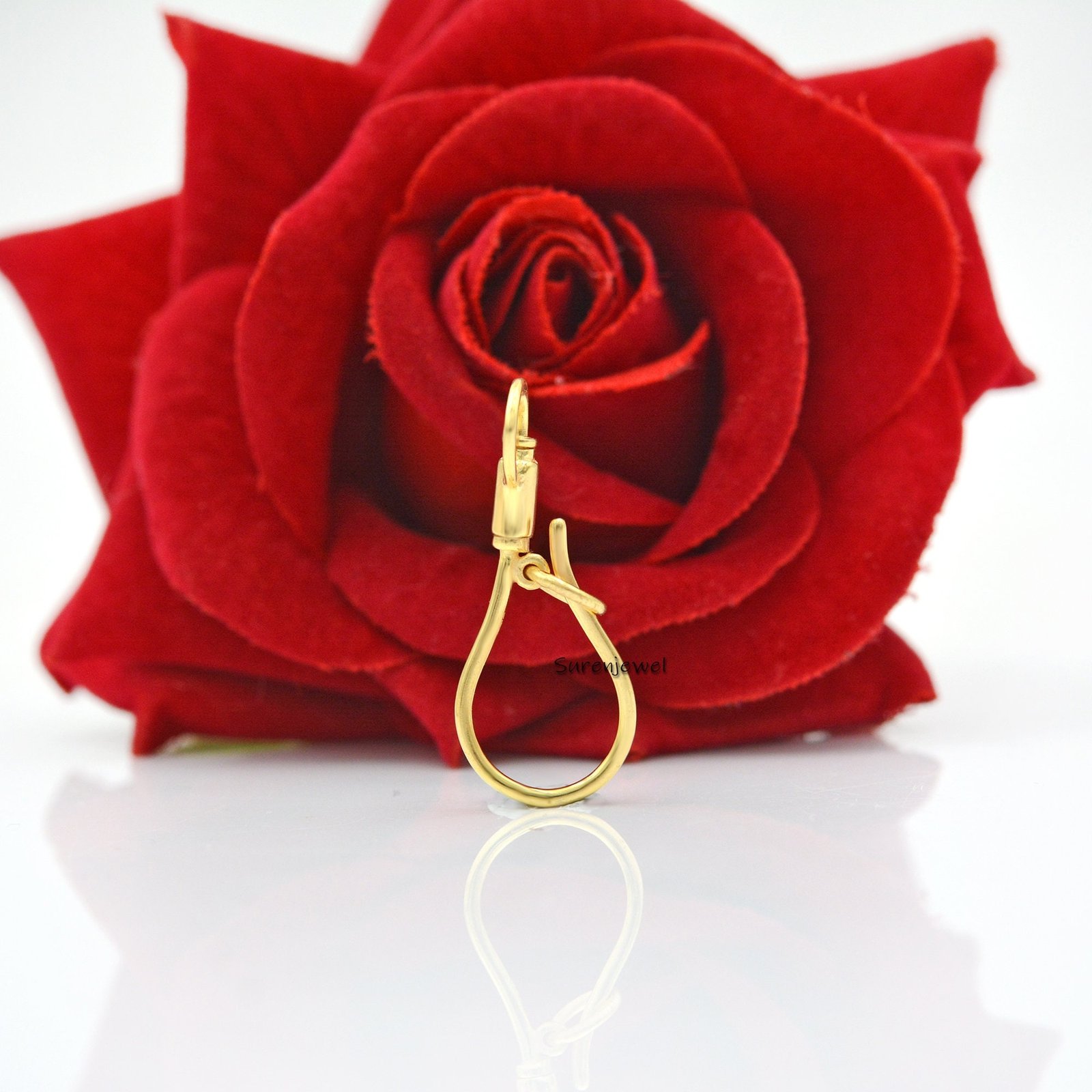 14K Gold Shepherd Hook Earwire: Charm Enhancer Pendant (25mm) - View 2 - Suren Jewels | SKU: SJP572-SLYG 14K Gold Shepherd Hook Earwire: Charm Enhancer Pendant (25mm) - View 2 - Suren Jewels | SKU: SJP572-SLYG